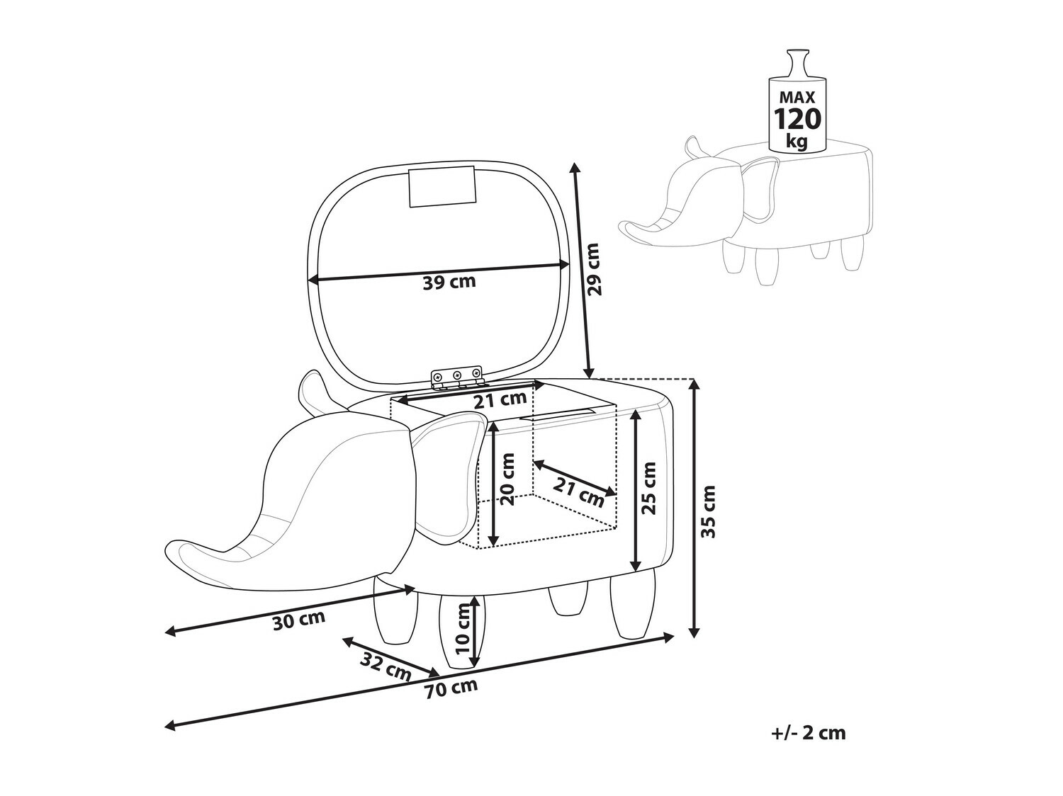 Tabure Berwyn 666 (Smeđa)