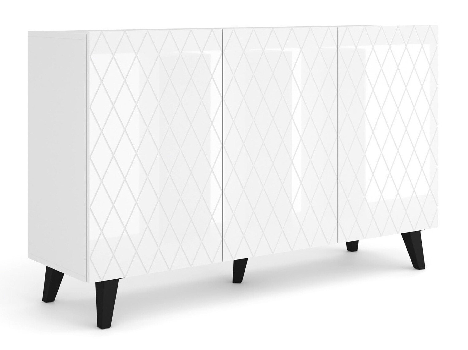 Ormarić Melmoro 104 (Sjajno bijela + Crna)