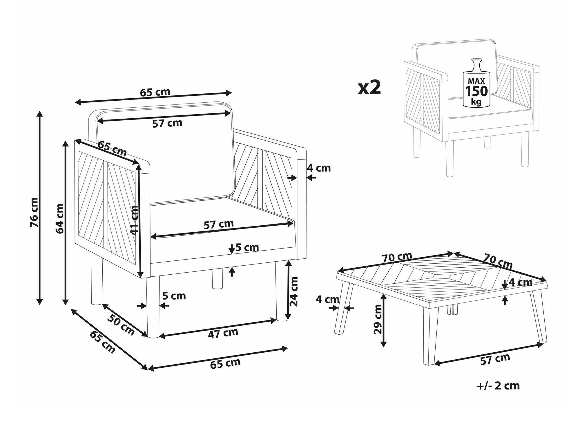 Balkonska garnitura Camenou 100
