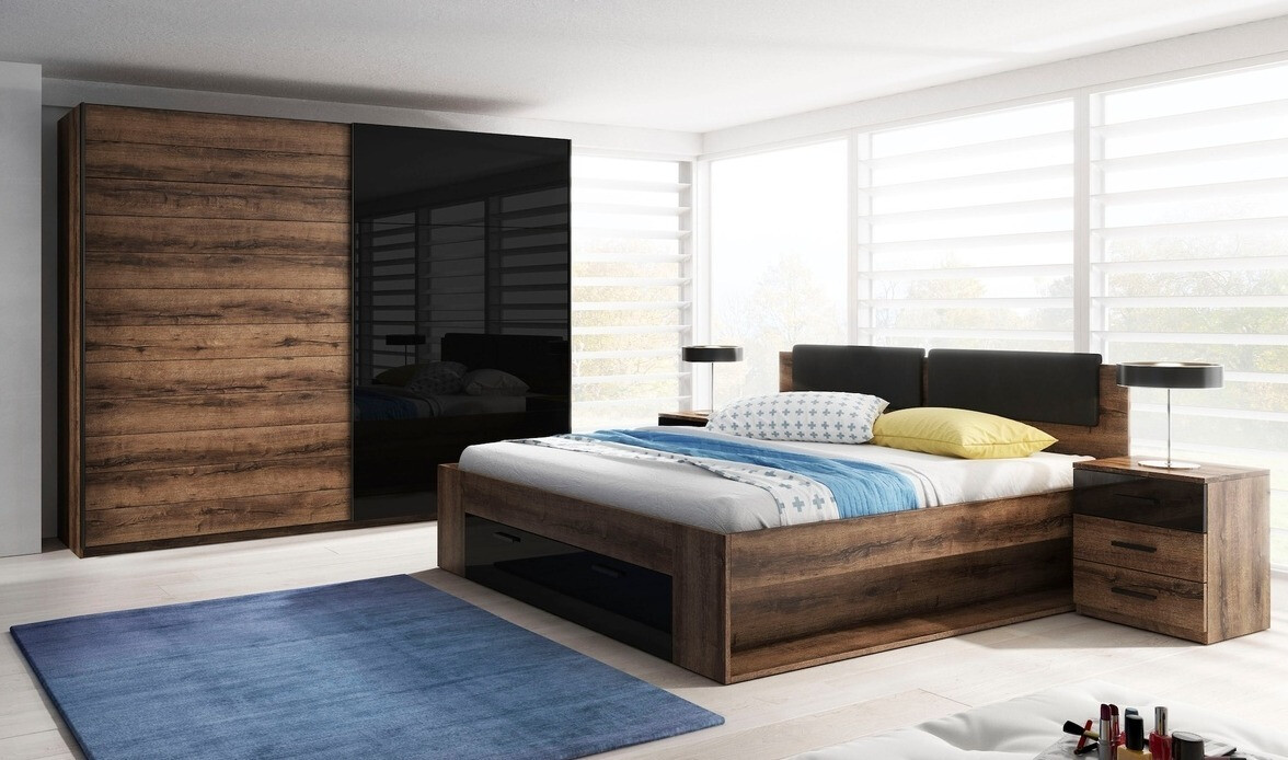 Krevet Levruvu 106 (Monastery hrast + Crna)