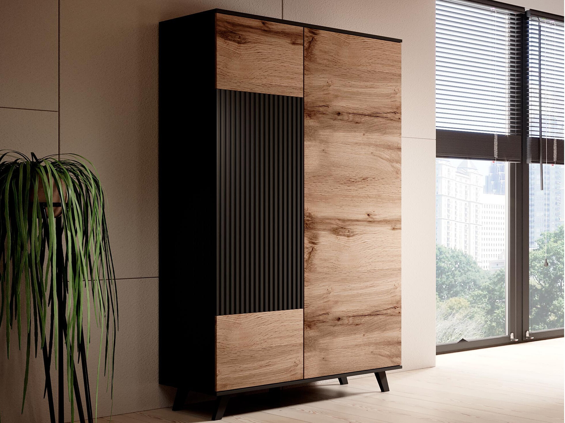 Ormar Luelia 113 (Crna + Hrast Wotan)