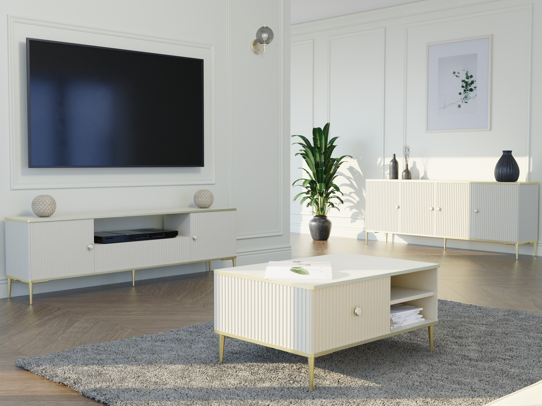 Set za dnevni boravak Romciro 103 (Kašmir + Zlatna)