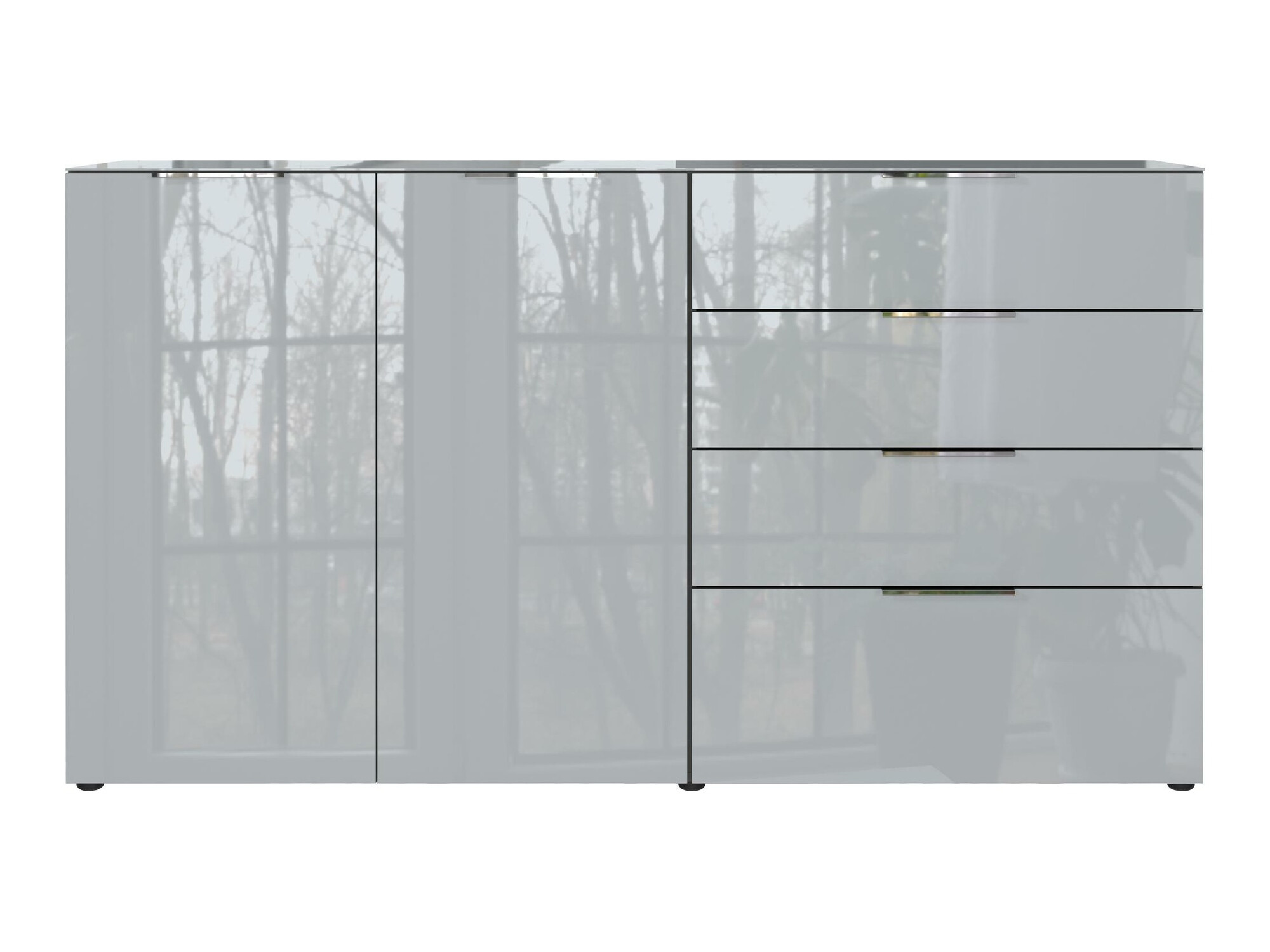 Komoda Sacramento 302 (Grafit + Sjajno sivo)