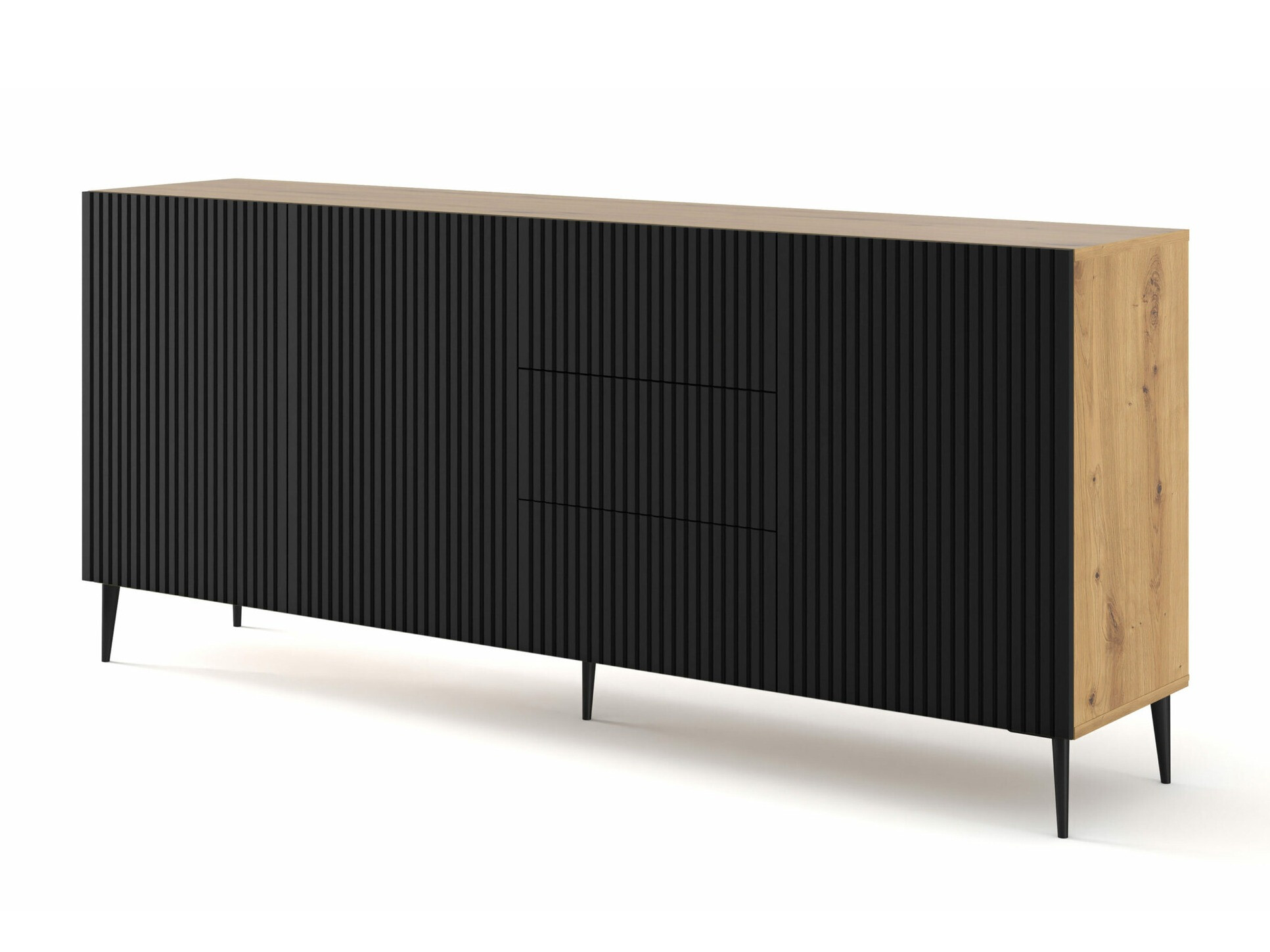 Komoda Mirmaro 101 (Crna + Artisan hrast)