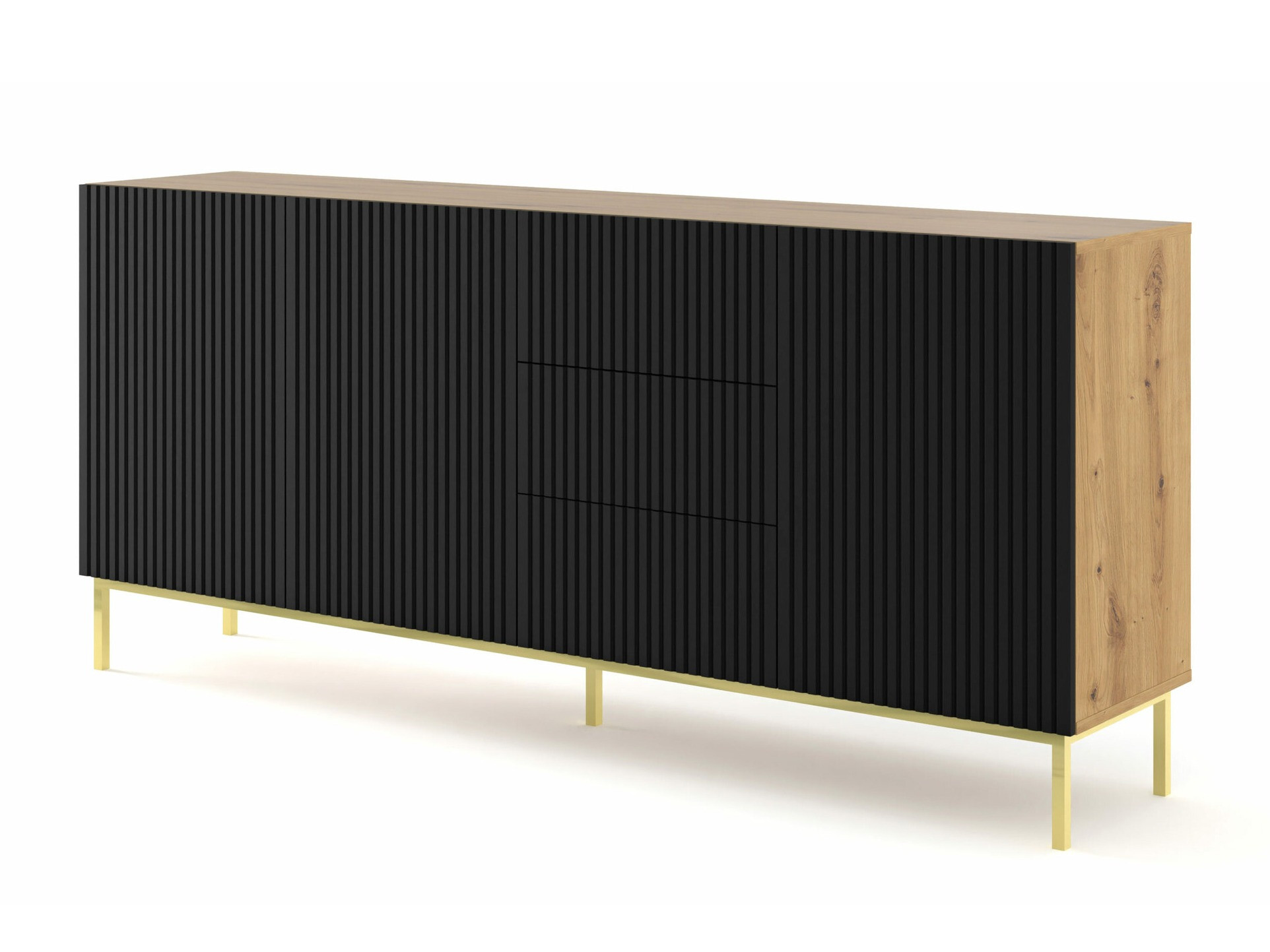 Komoda Mirmaro 101 (Crna + Hrast Artisan)