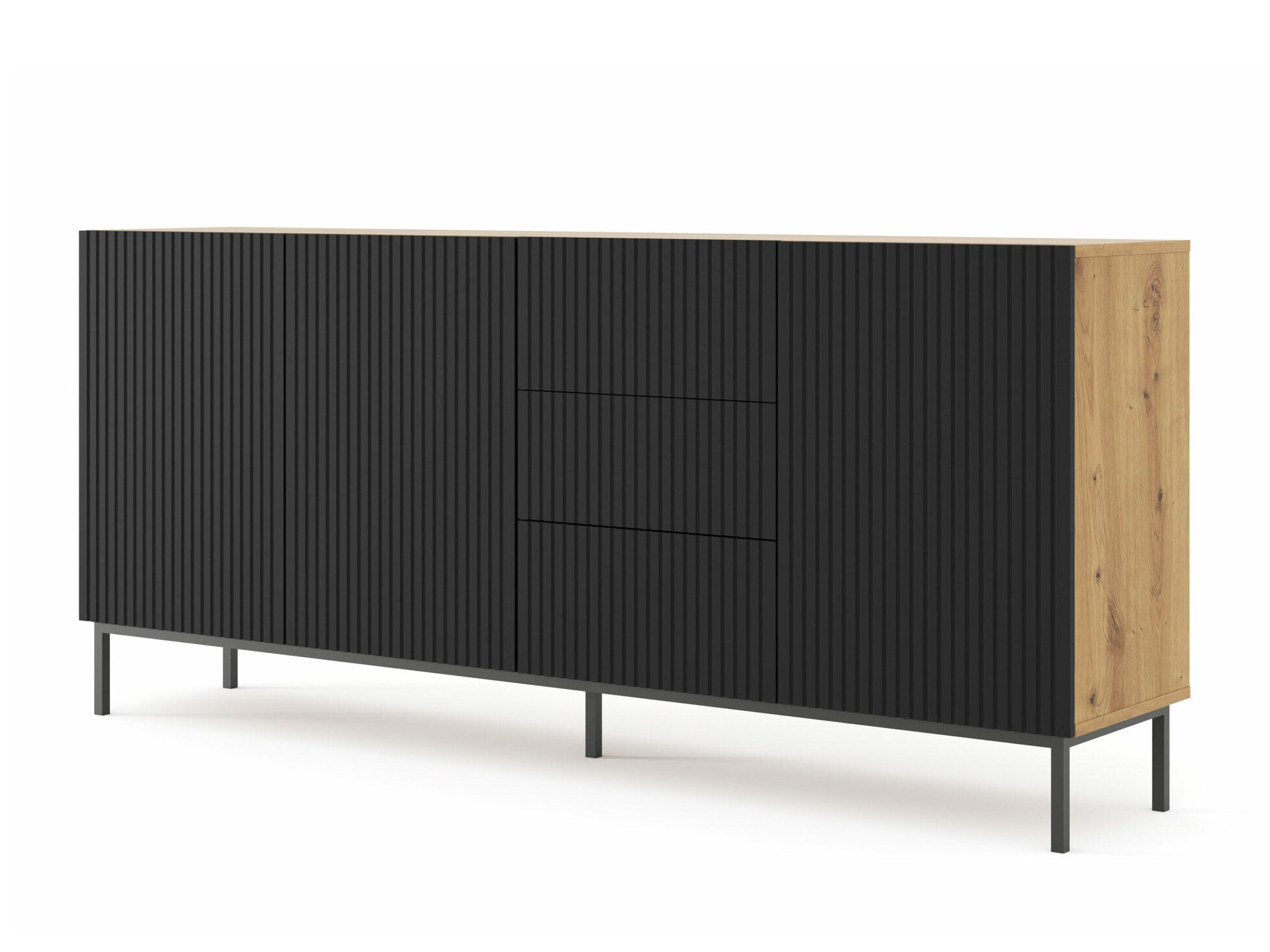 Komoda Mirmaro 101 (Crna + Hrast Artisan)