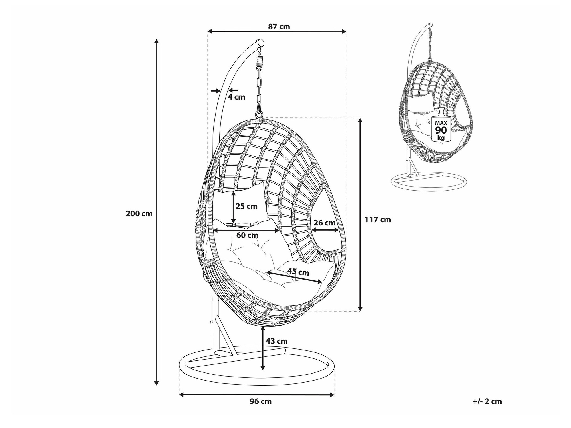 Viseća stolica Berwyn 1837