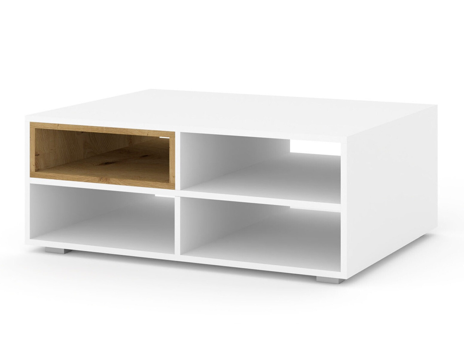 Stolić za kavu Livorla 100 (Mat bijela + Hrast Artisan)