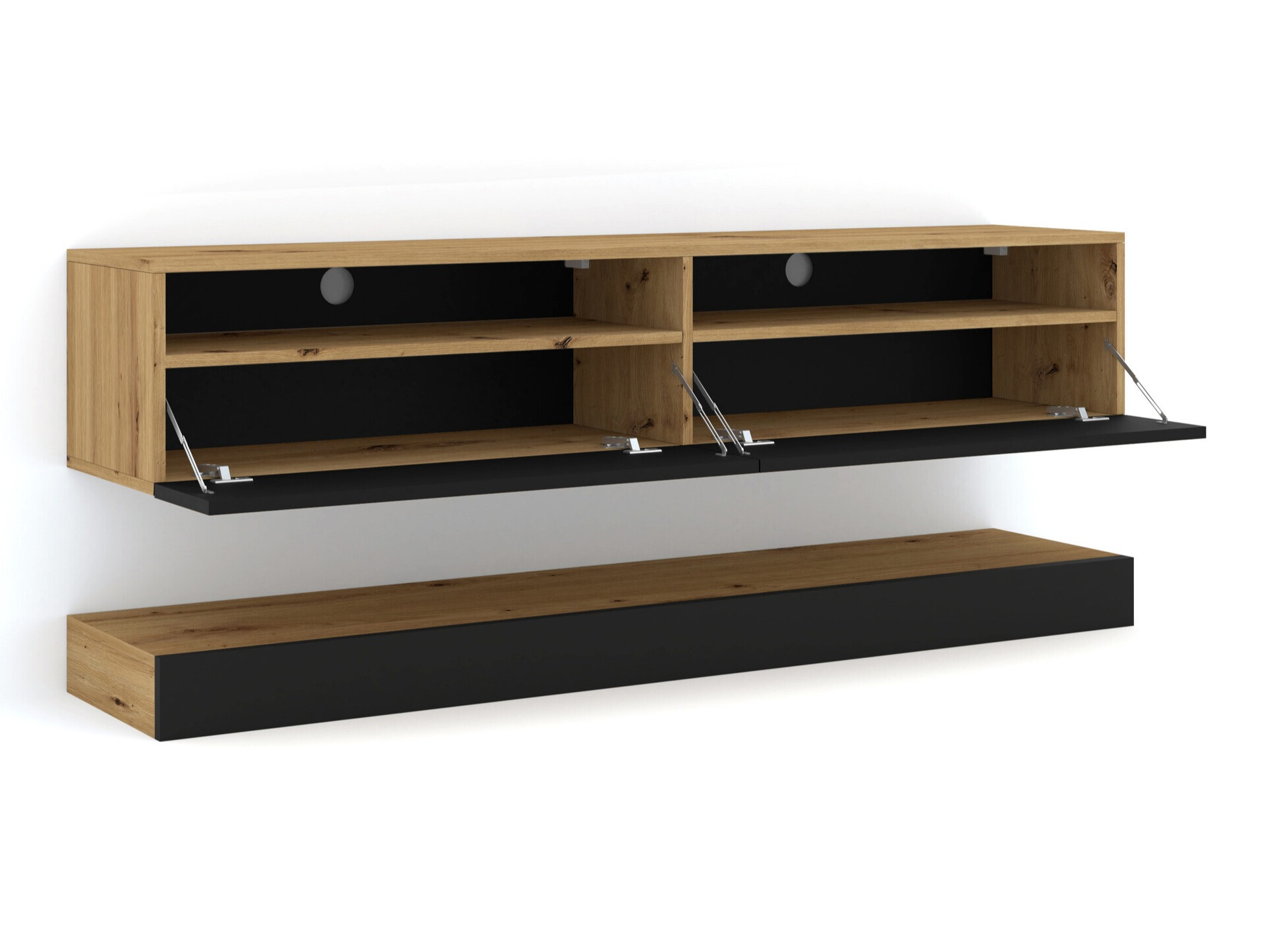 TV stol Buffalo 108 (Crna + Artisan hrast)