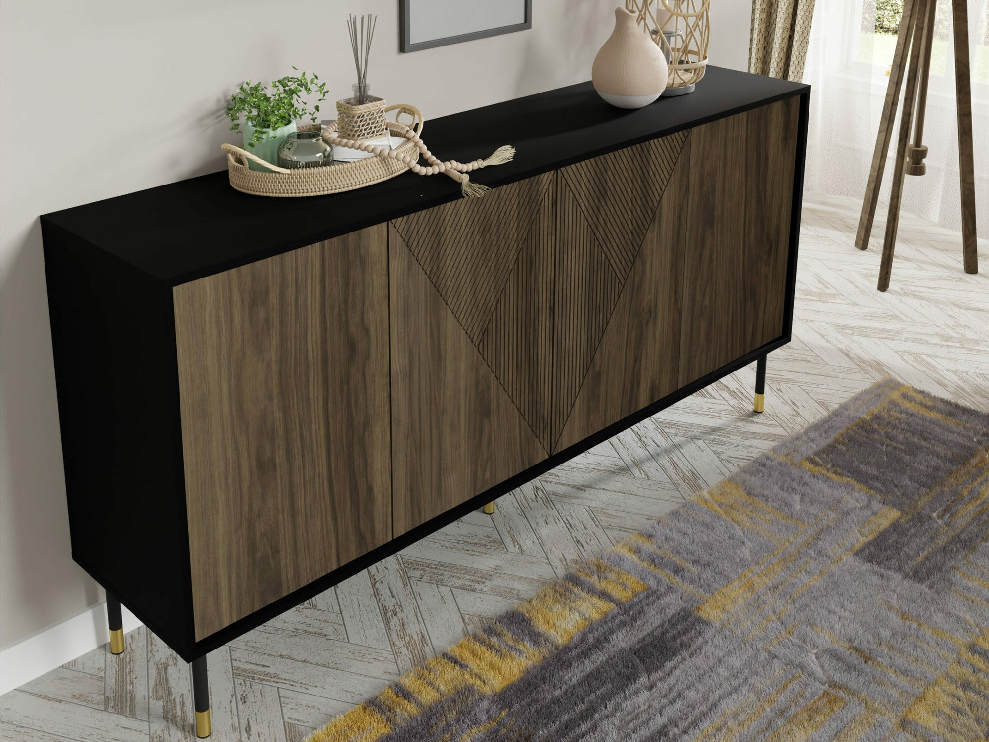 Ormarić Teopha 101 (Crna + Orah)