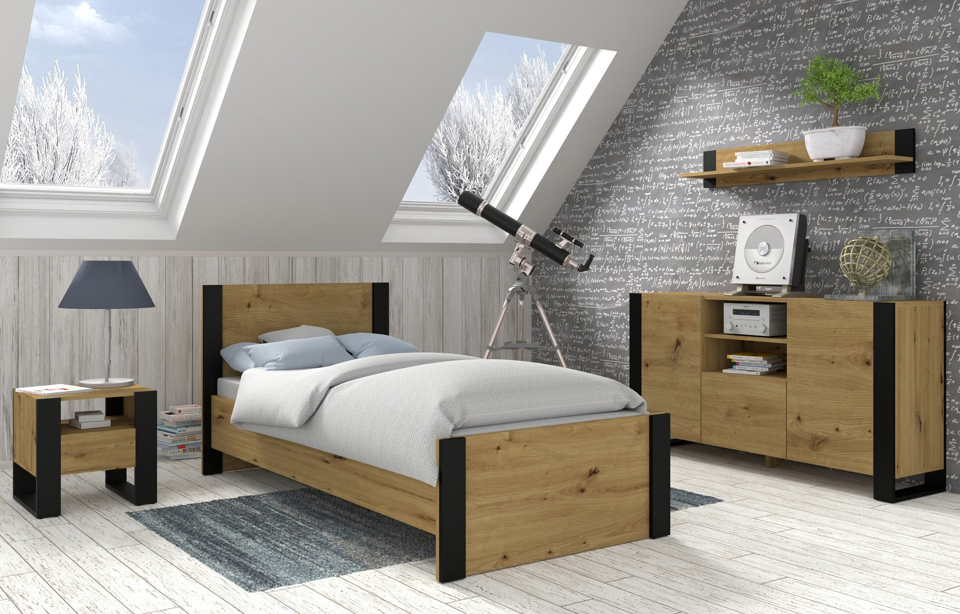 Noćni ormarić Tivtora 105 (Hrast Artisan)