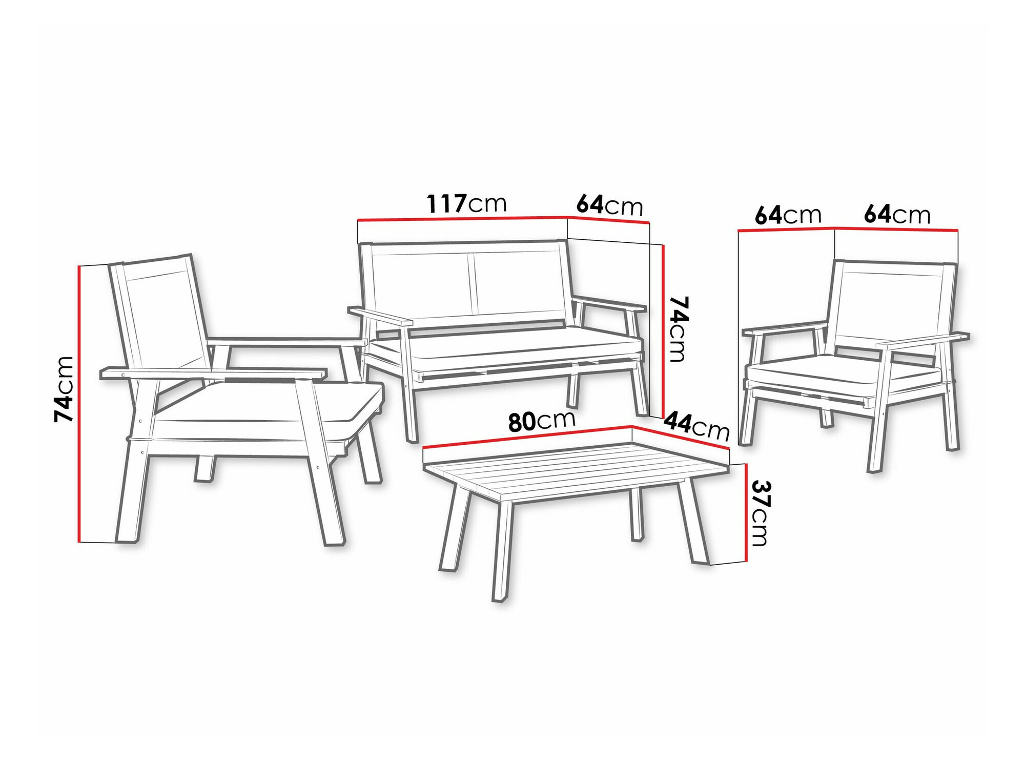 Set vrtnog namještaja Lecter