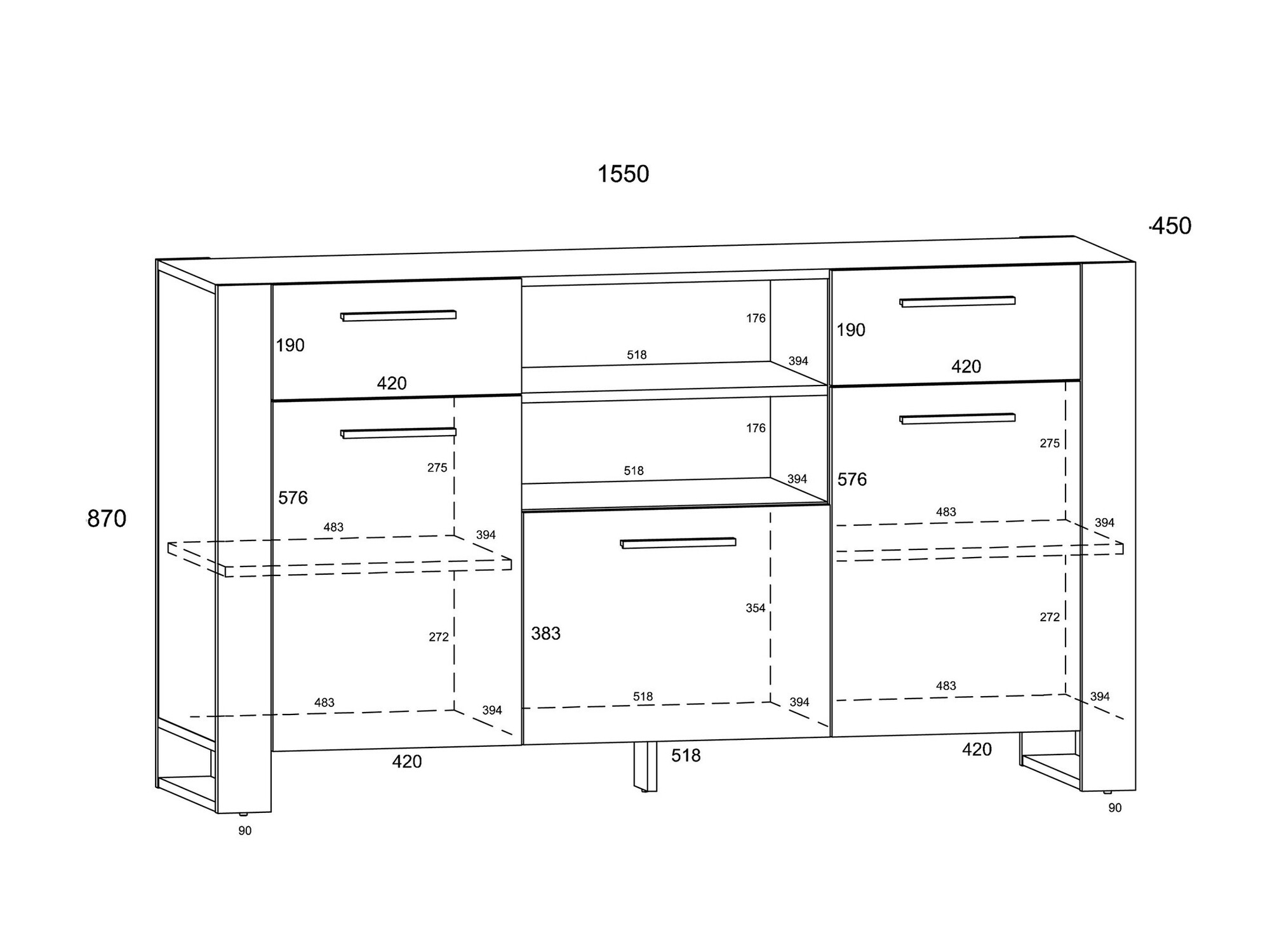 Komoda Cordoro 115 (Hrast Artisan)