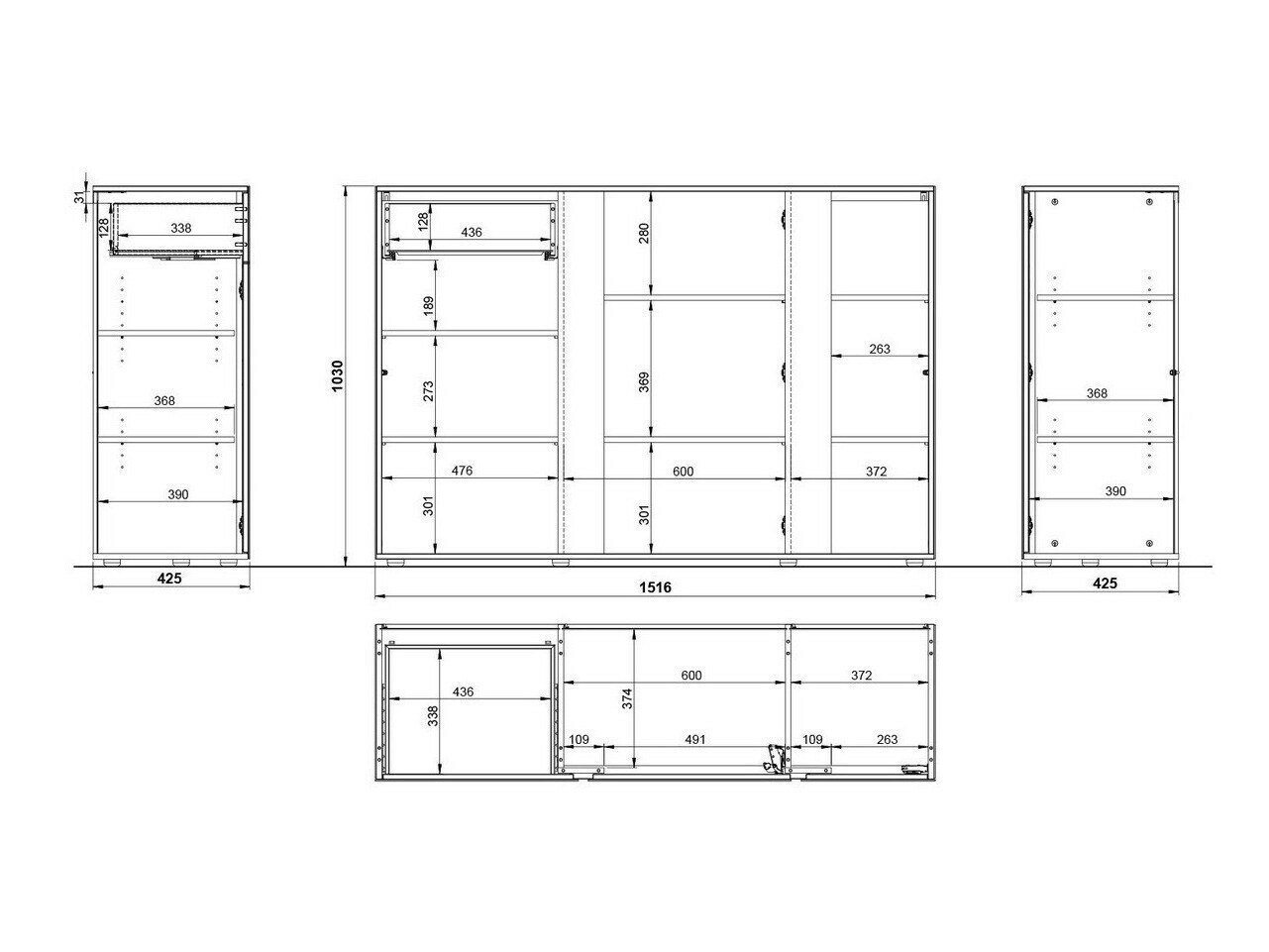Komoda Sacramento 291 (Sjajni Svijetlo siva + Navarra hrast)