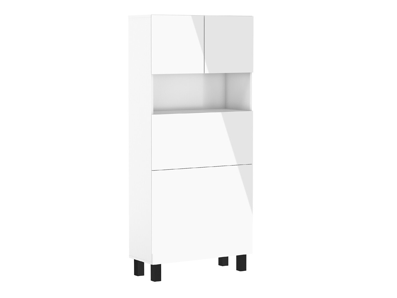 Polica Buffalo 145 (Sjajno bijela + Mat bijela)