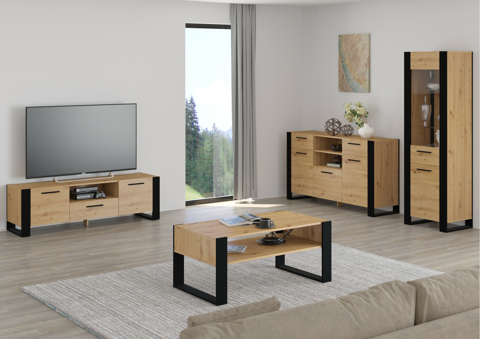 TV stol Cordoro 100 (Hrast Artisan)