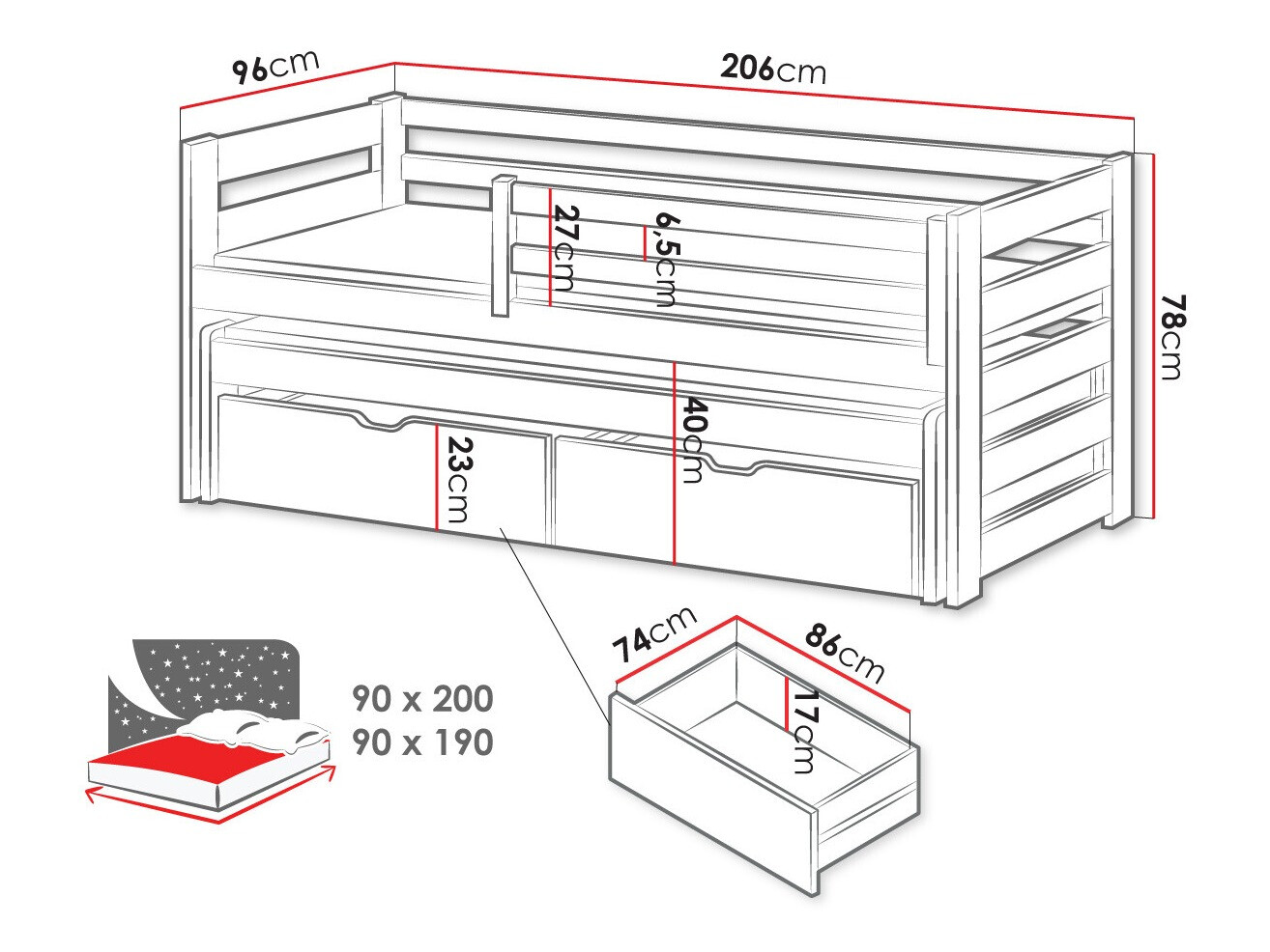 Krevet Vista 113 (Bijela)
