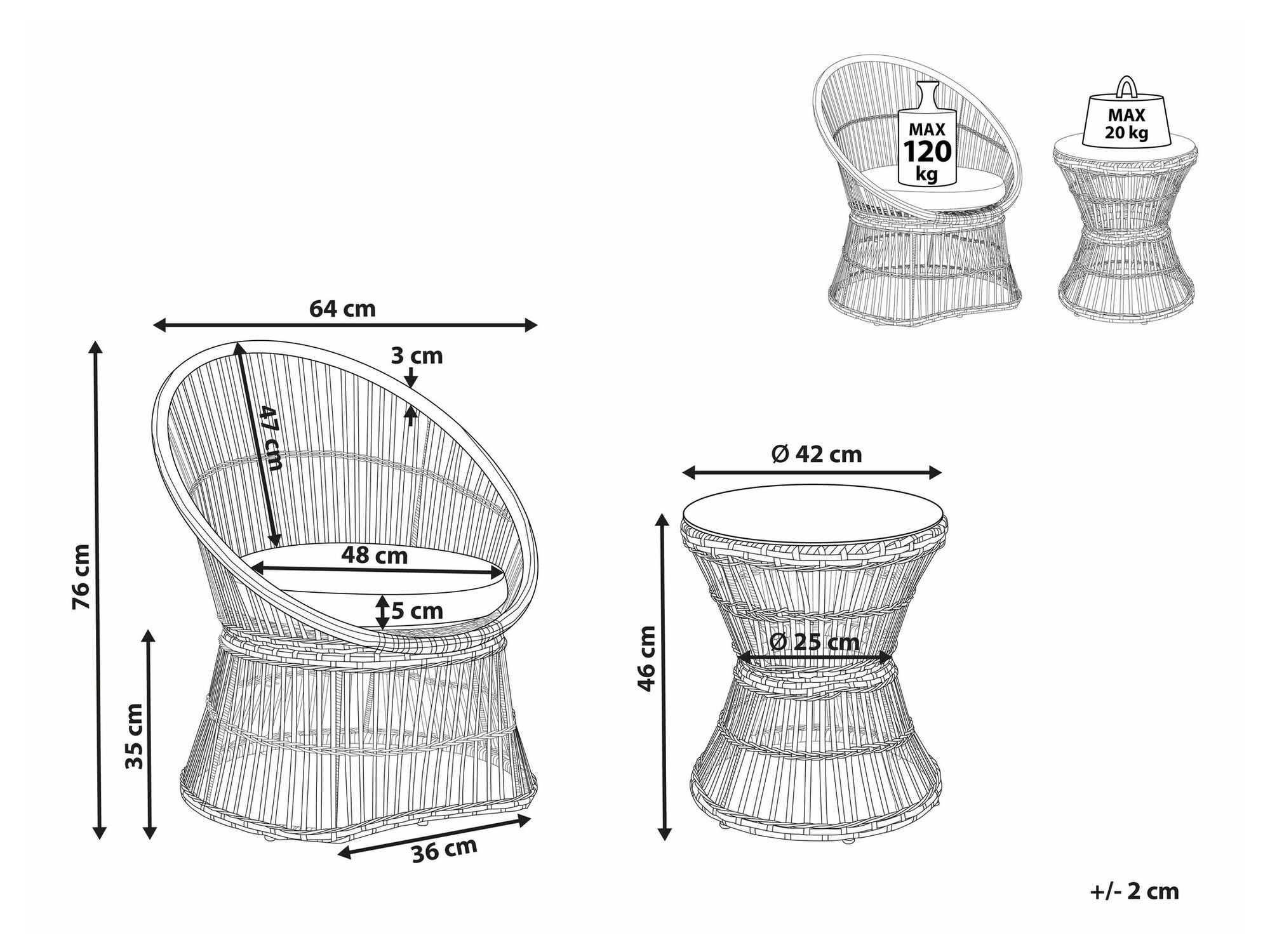 Set vrtnog namještaja Berwyn 1840 (Taupe)