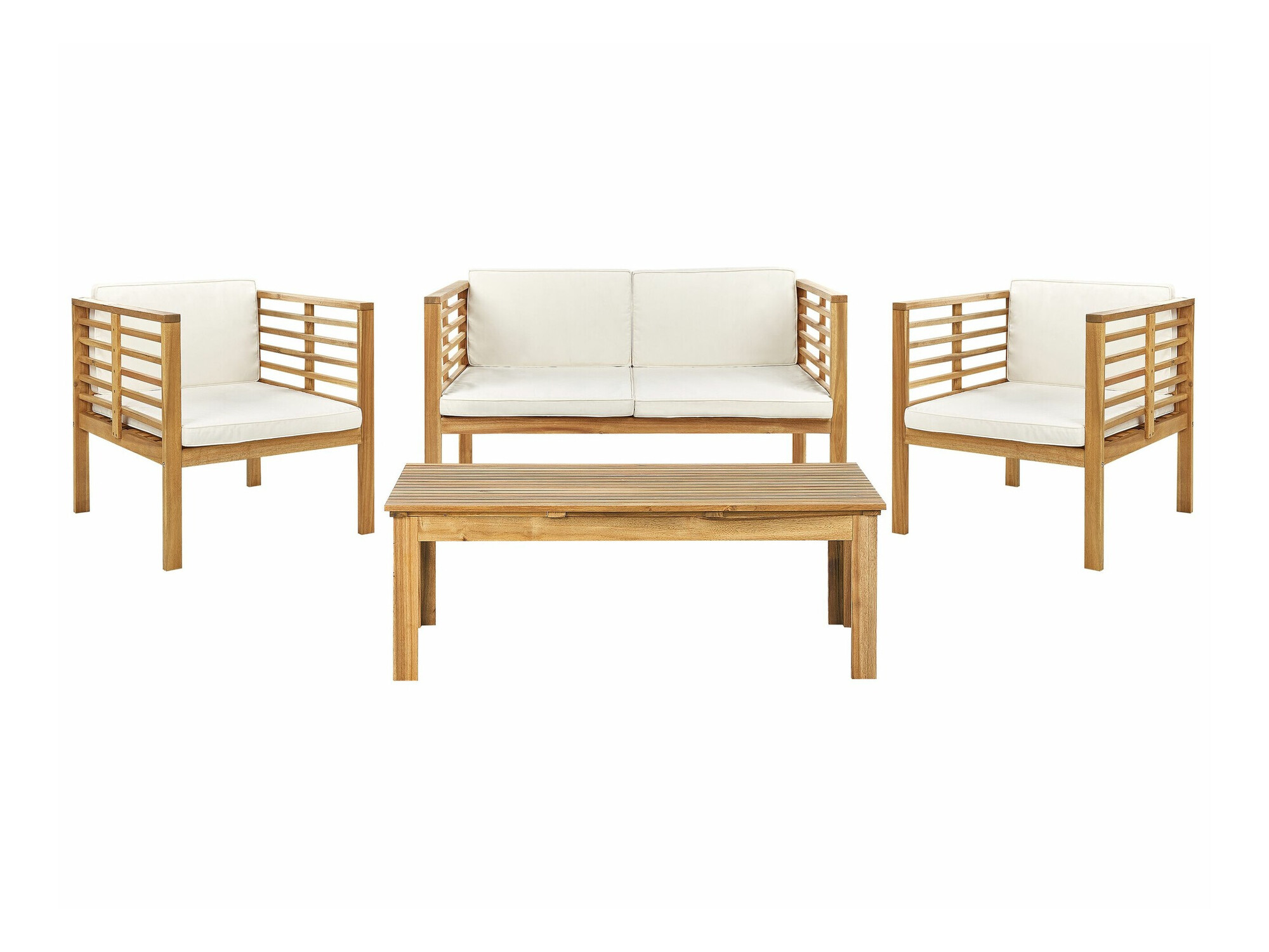 Set vrtnog namještaja Berwyn 1847 (Bijela + Svijetlo drvo)