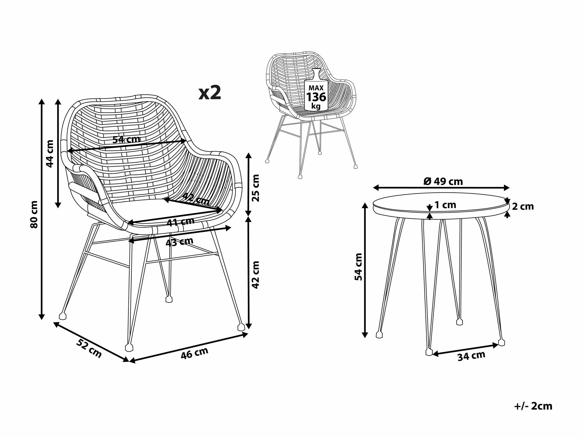 Balkonska garnitura Berwyn 1856