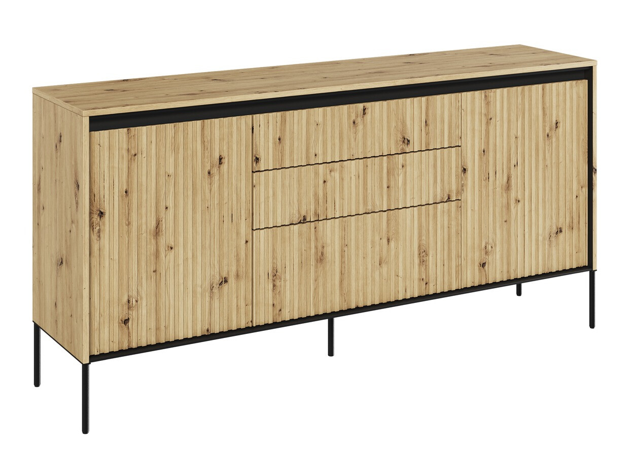 Komoda Fernolu 100 (Hrast Artisan + Crna)