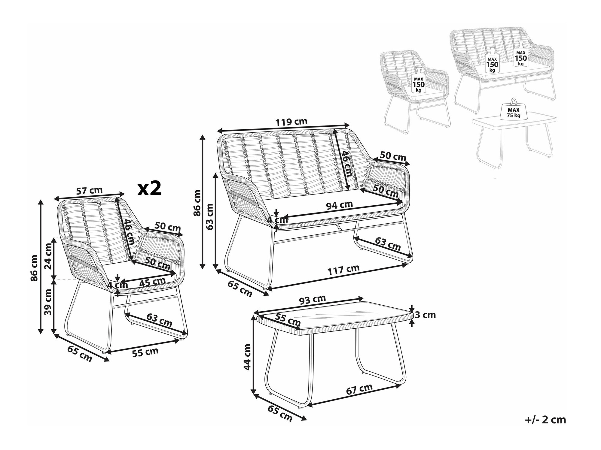 Set vrtnog namještaja Berwyn 1867