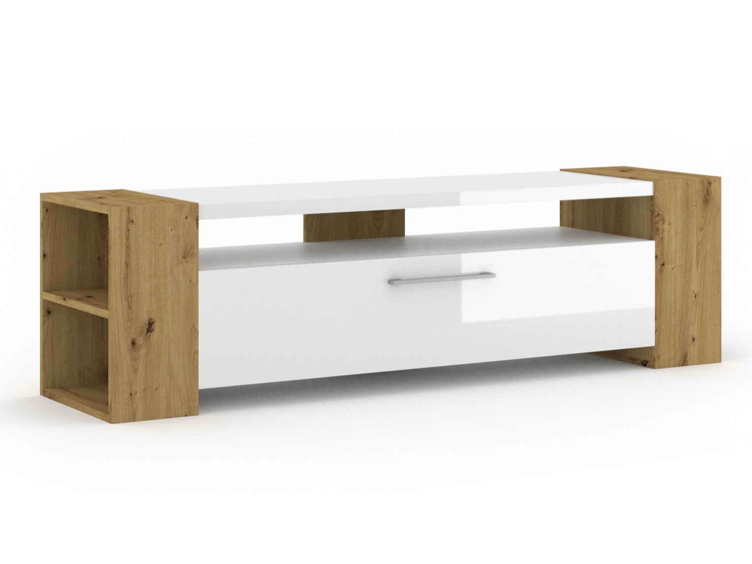 TV stol Buffalo 150 (Artisan hrast + Sjajno bijela)