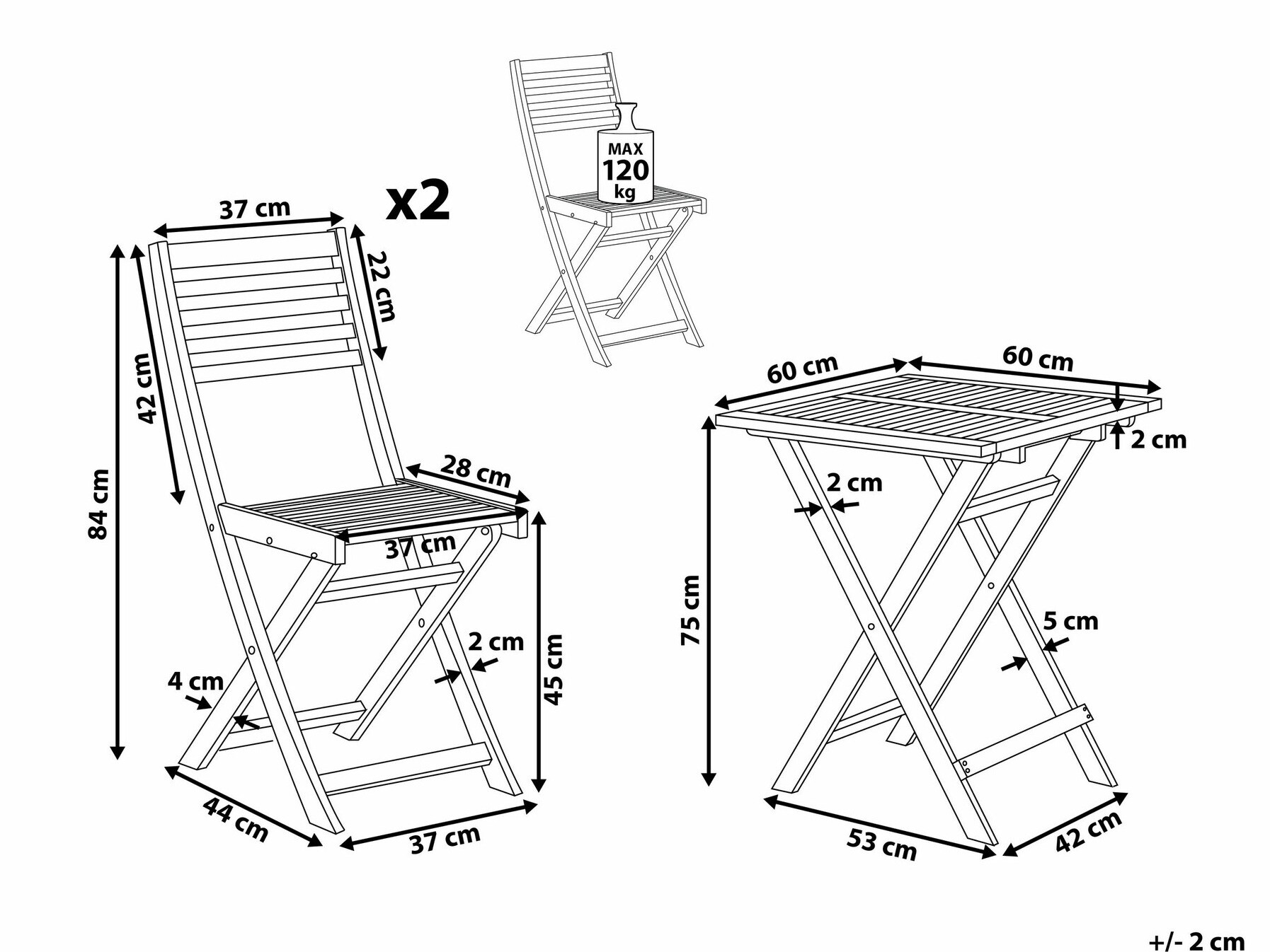Balkonska garnitura Berwyn 1893 (Svijetlo drvo)