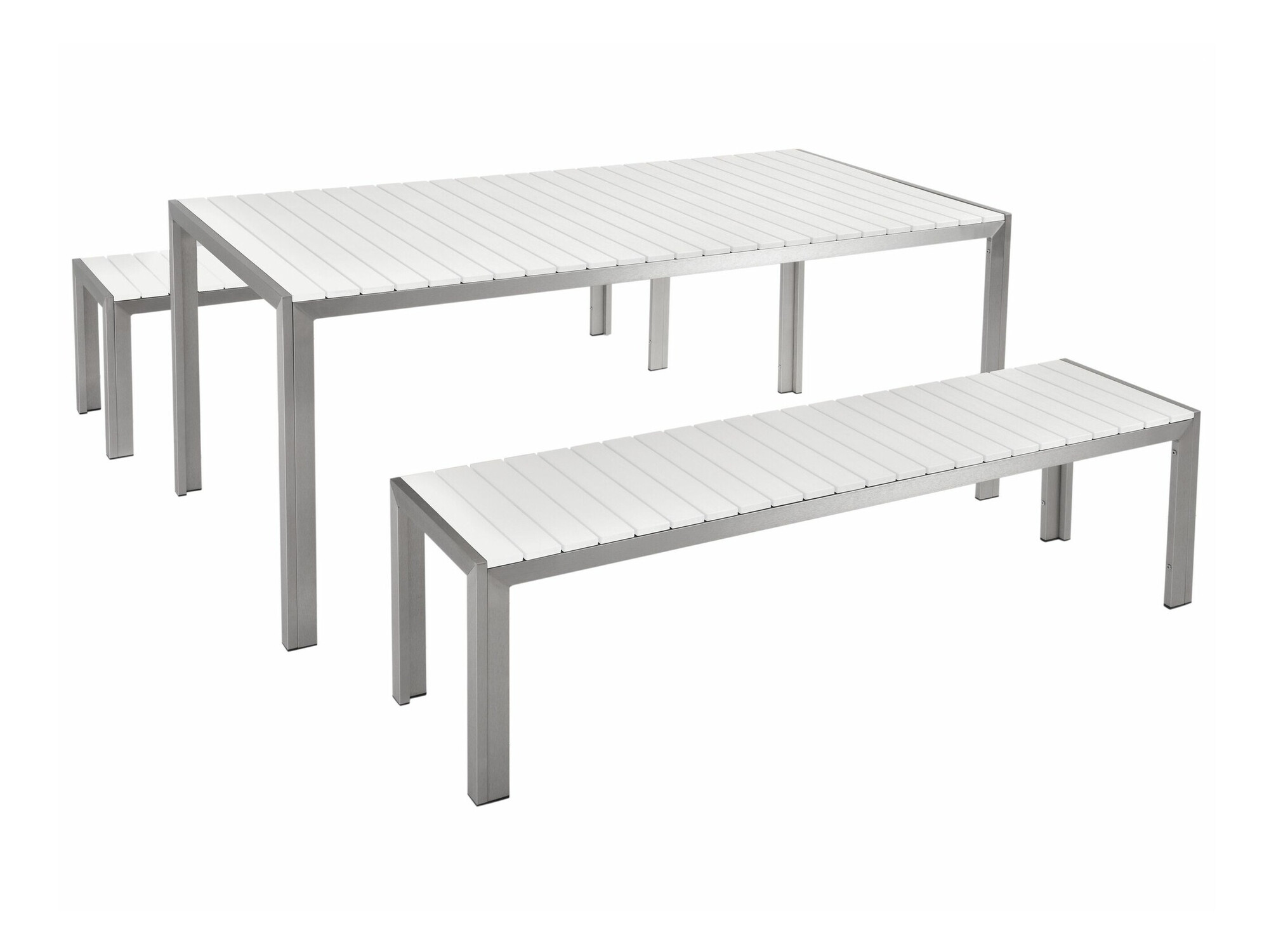 Set stola i stolica Berwyn 1895 (Bijela + Srebrna)