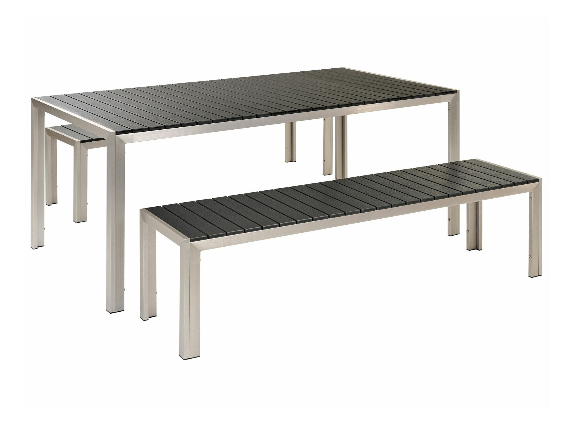 Set stola i stolica Berwyn 1895 (Crna + Srebrna)