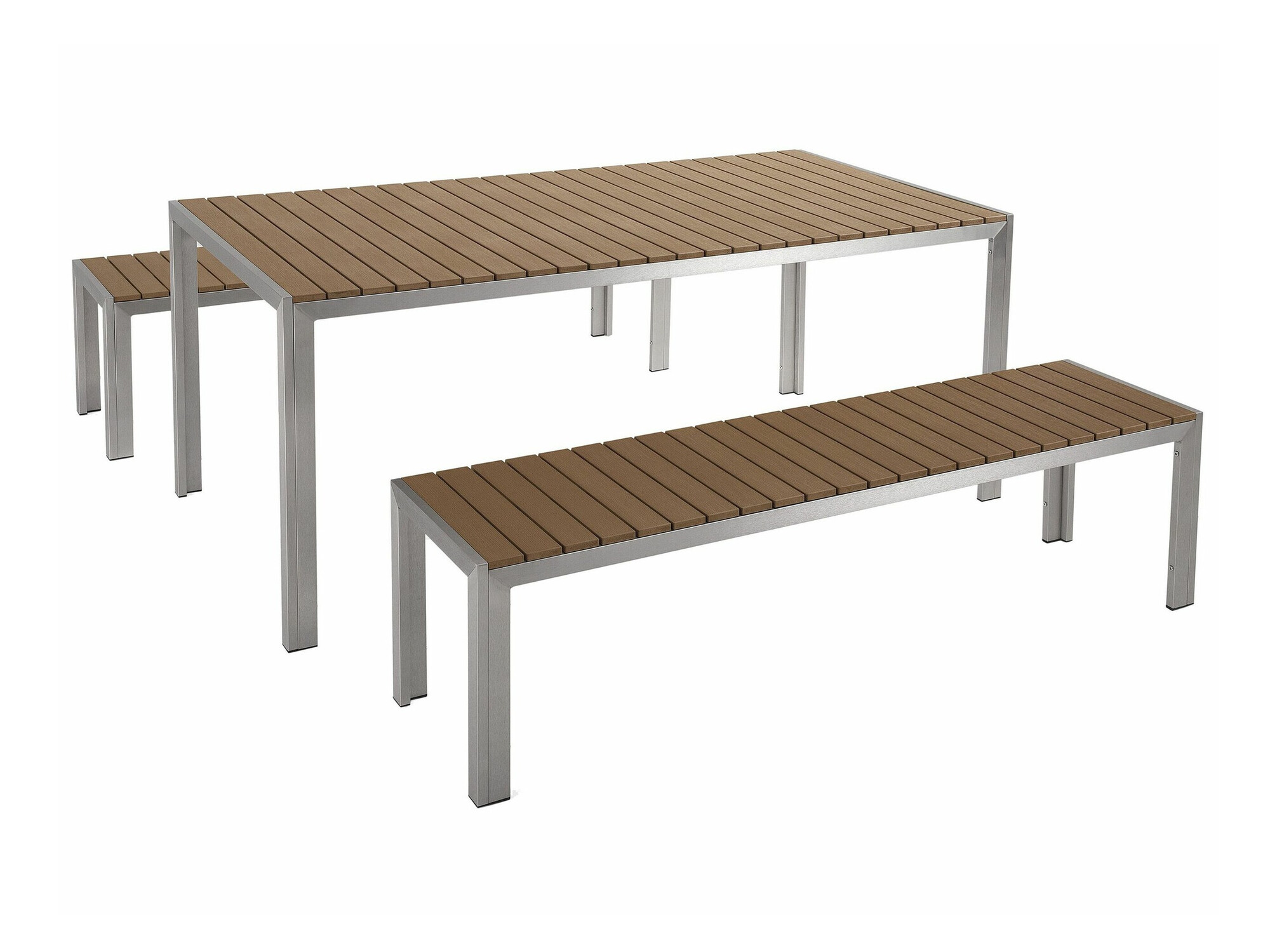 Set stola i stolica Berwyn 1895 (Svijetlo drvo + Srebrna)