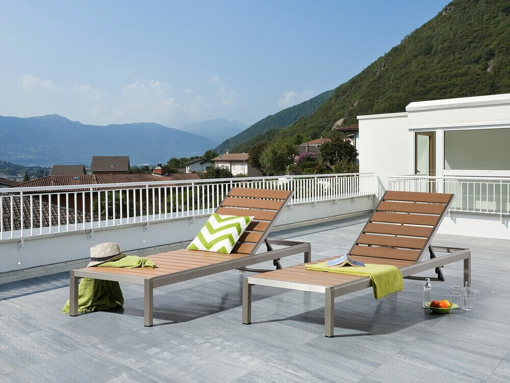 Vrtna ležaljka Berwyn 1898 (Svijetlo drvo + Srebrna)