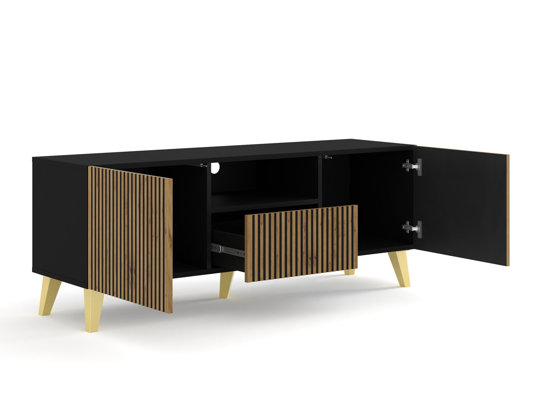 TV stol Buffalo 156 (Crna + Artisan hrast)