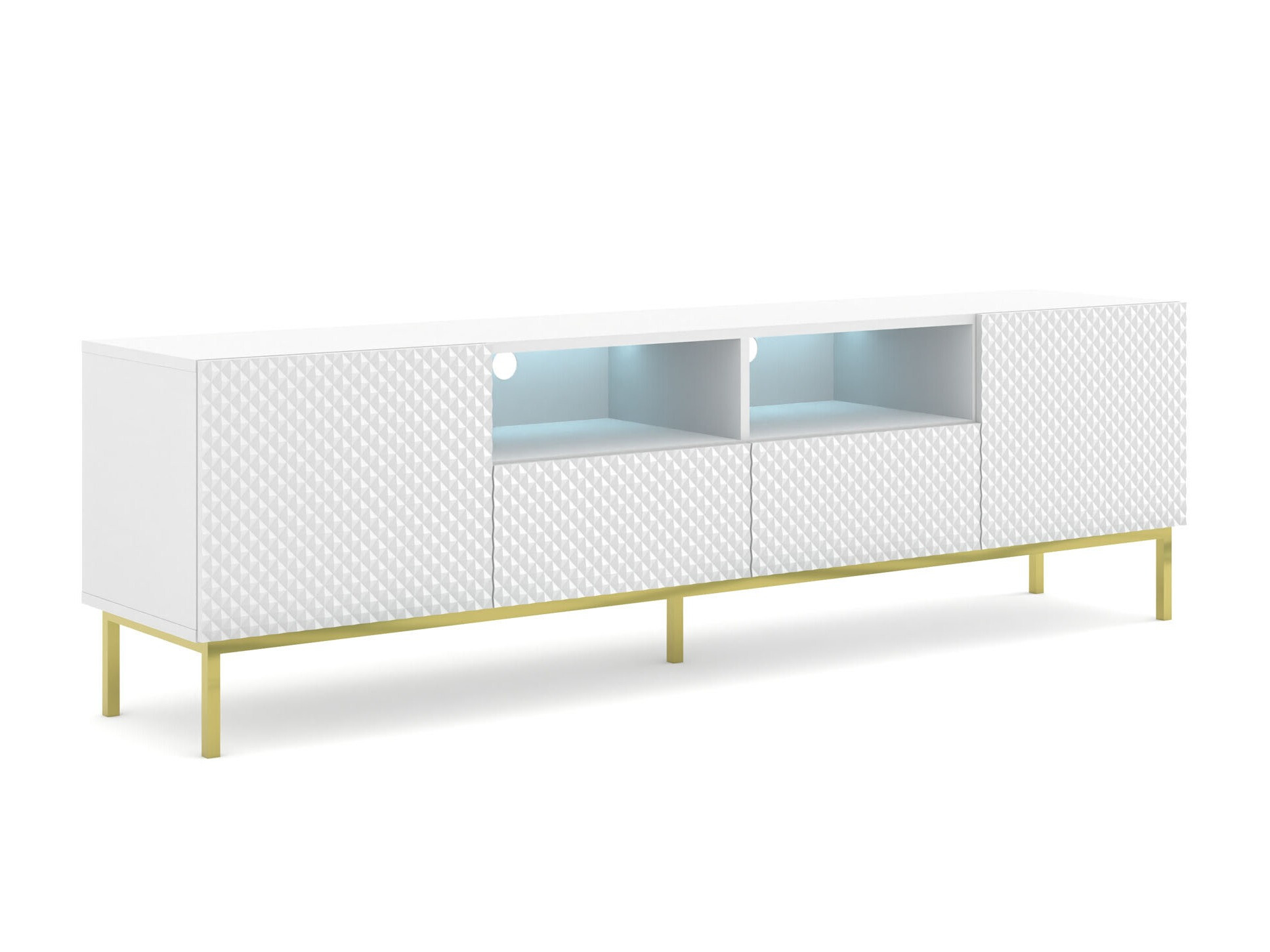 TV stol Buffalo 158 (Bijela + Sjajno bijela)