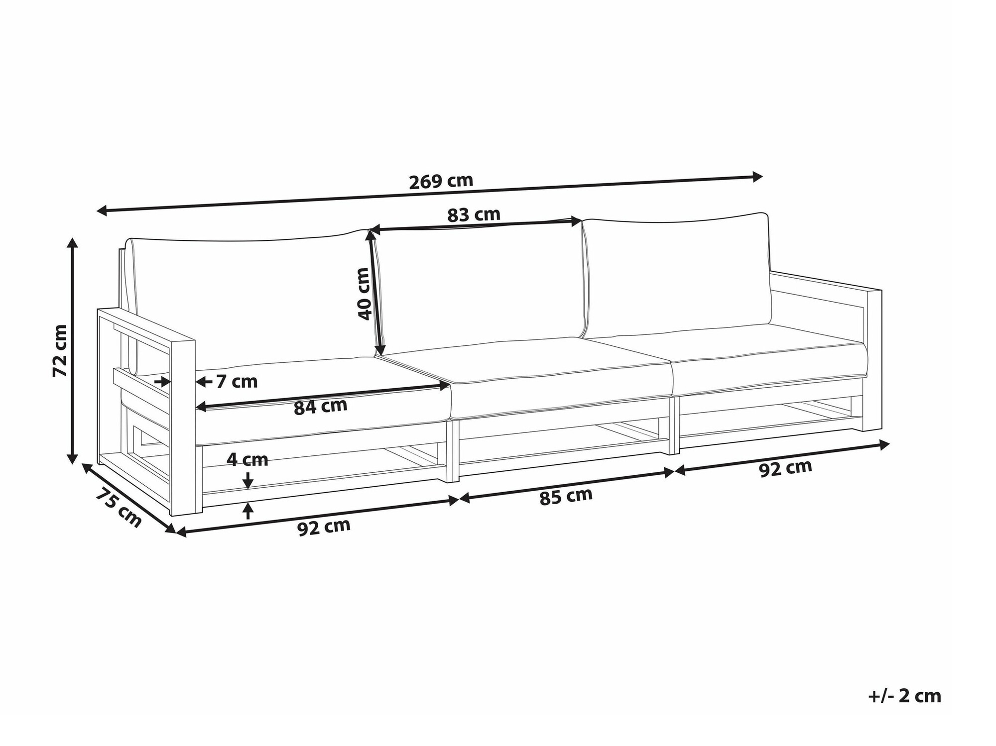 Vrtna sofa Berwyn 1920 (Bagrem)