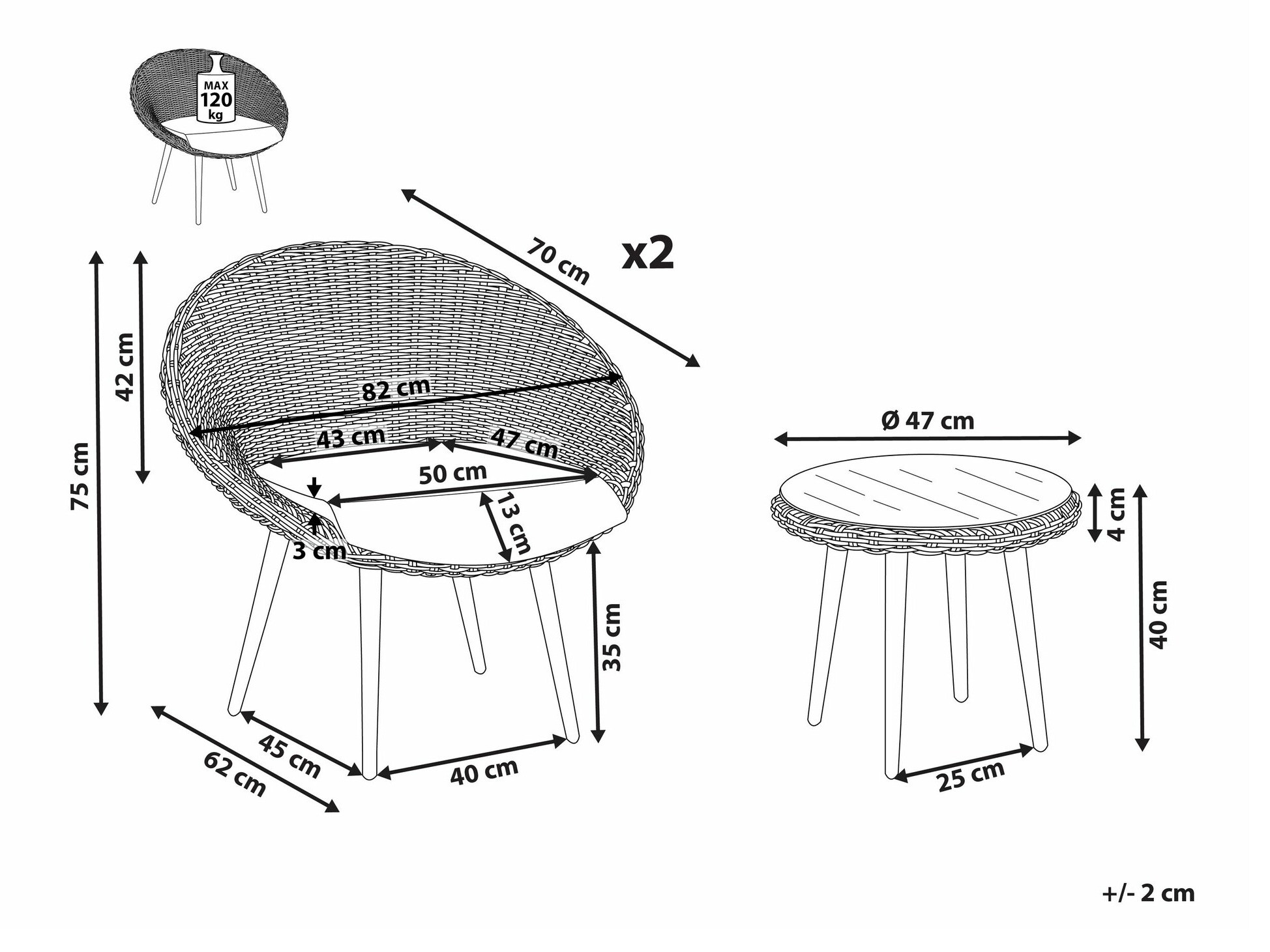 Set vrtnog namještaja Berwyn 1942