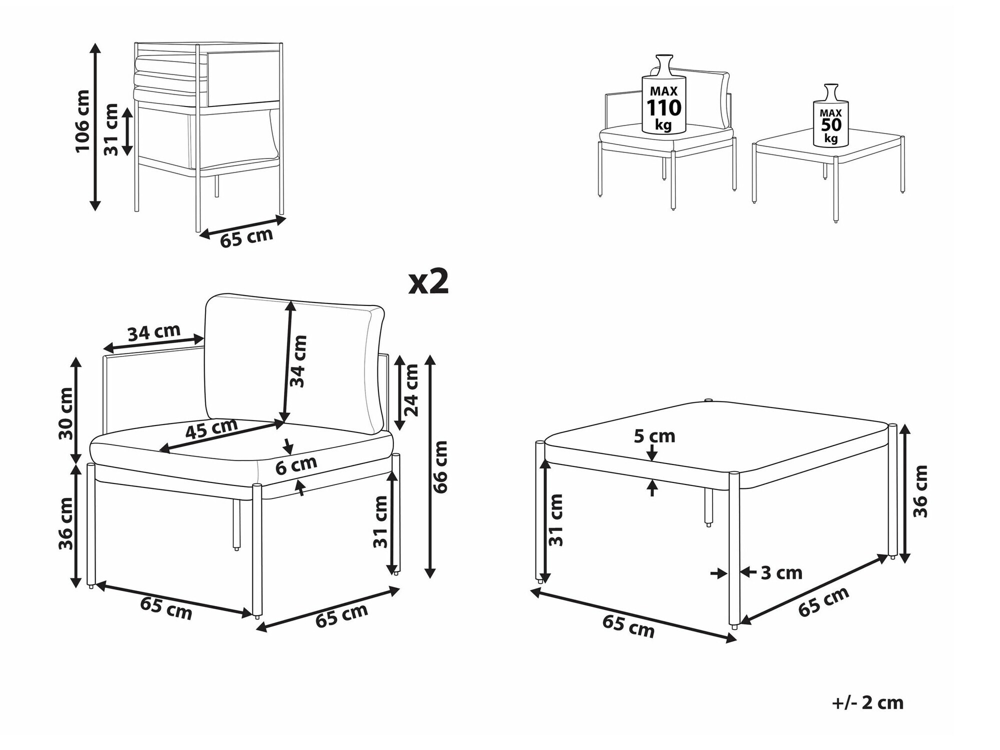 Set vrtnog namještaja Berwyn 1946 (Zelena)