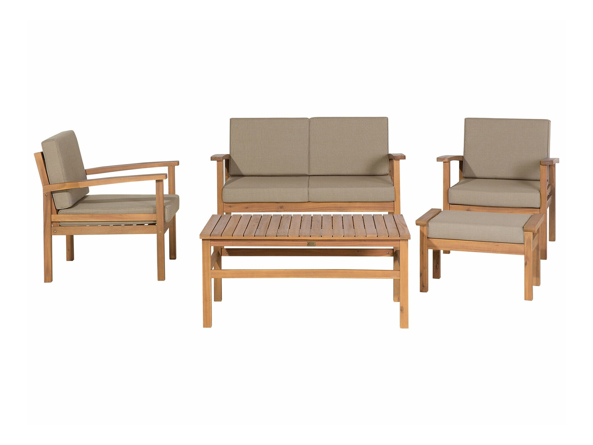 Set vrtnog namještaja Berwyn 1955 (Svijetlo drvo + Taupe)