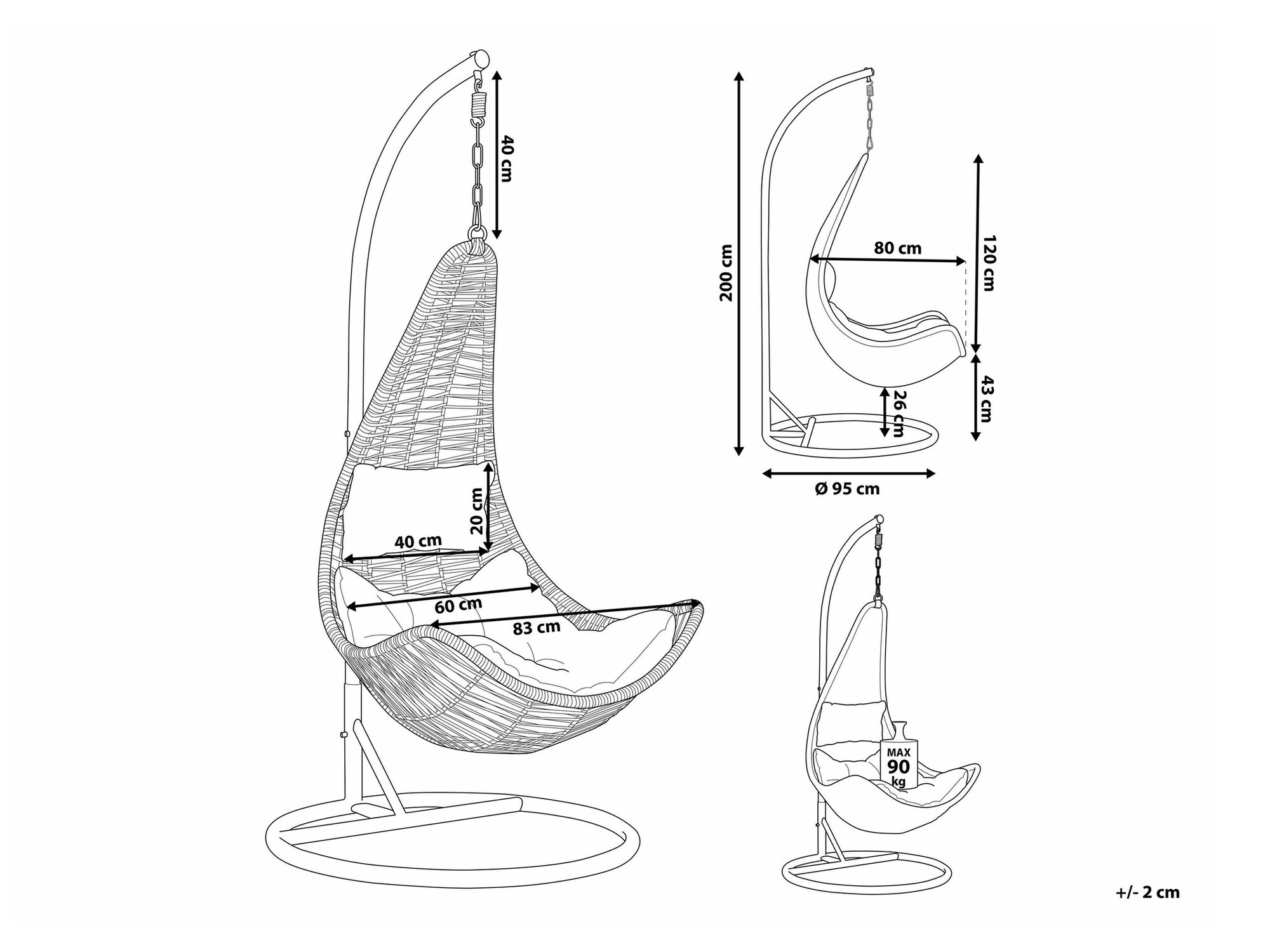 Viseća stolica Berwyn 1944 (Svijetlo smeđa)