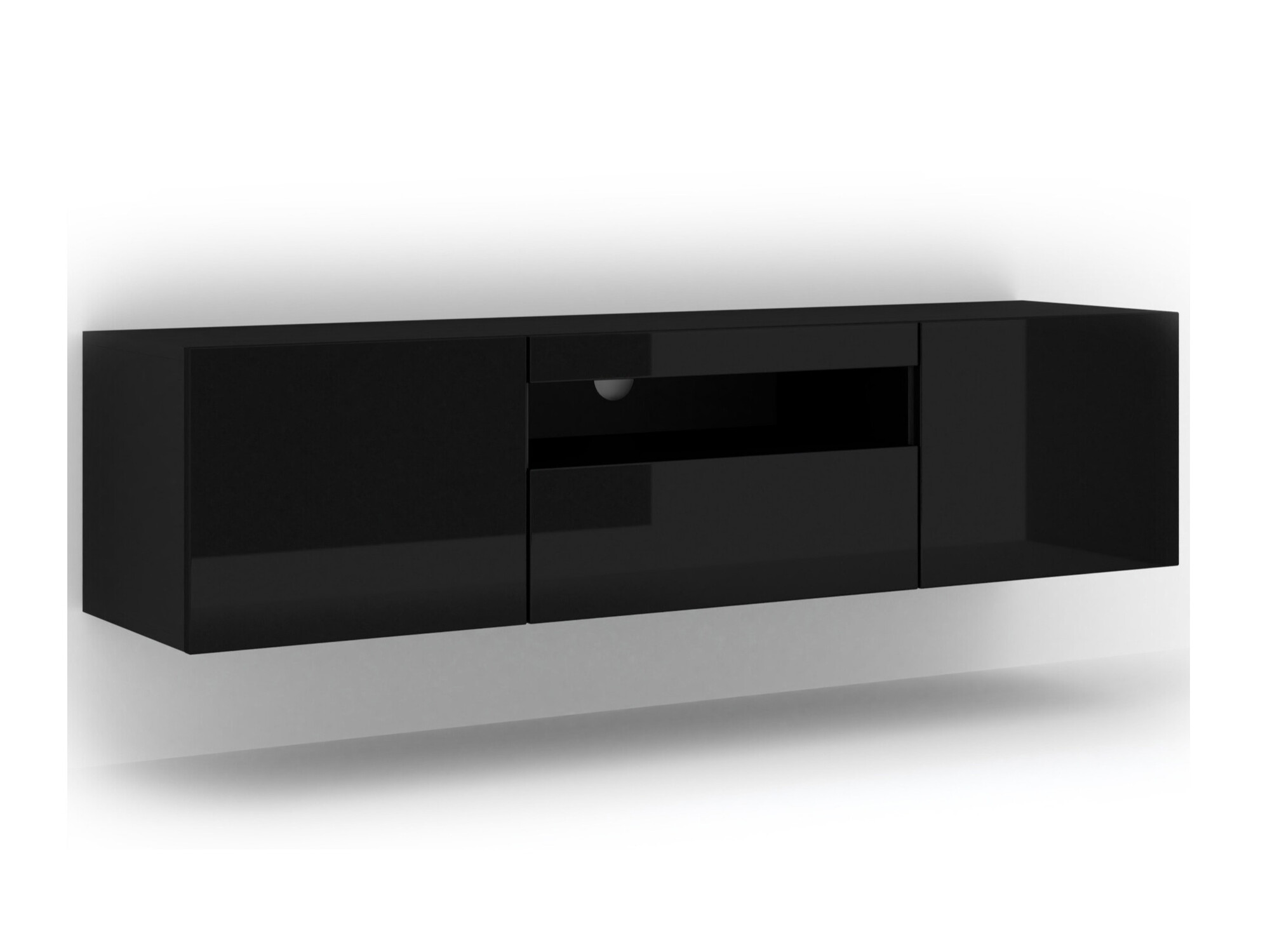 TV stol Morteo 103 (Crna + Sjajno crna)