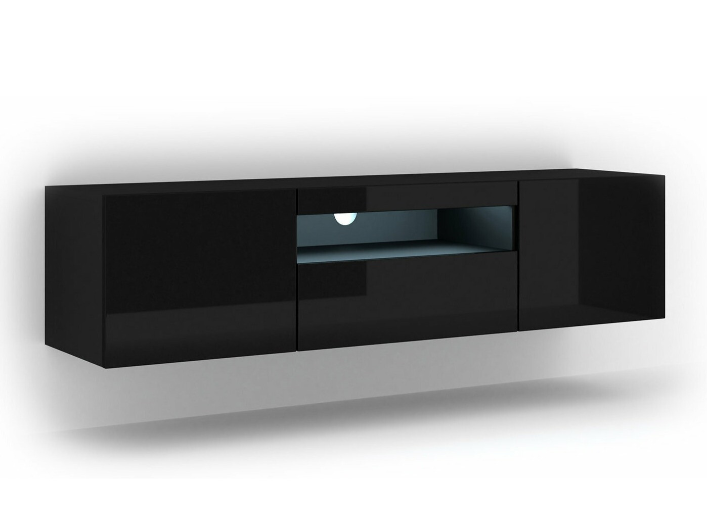 TV stol Morteo 103 (Crna + Sjajno crna)