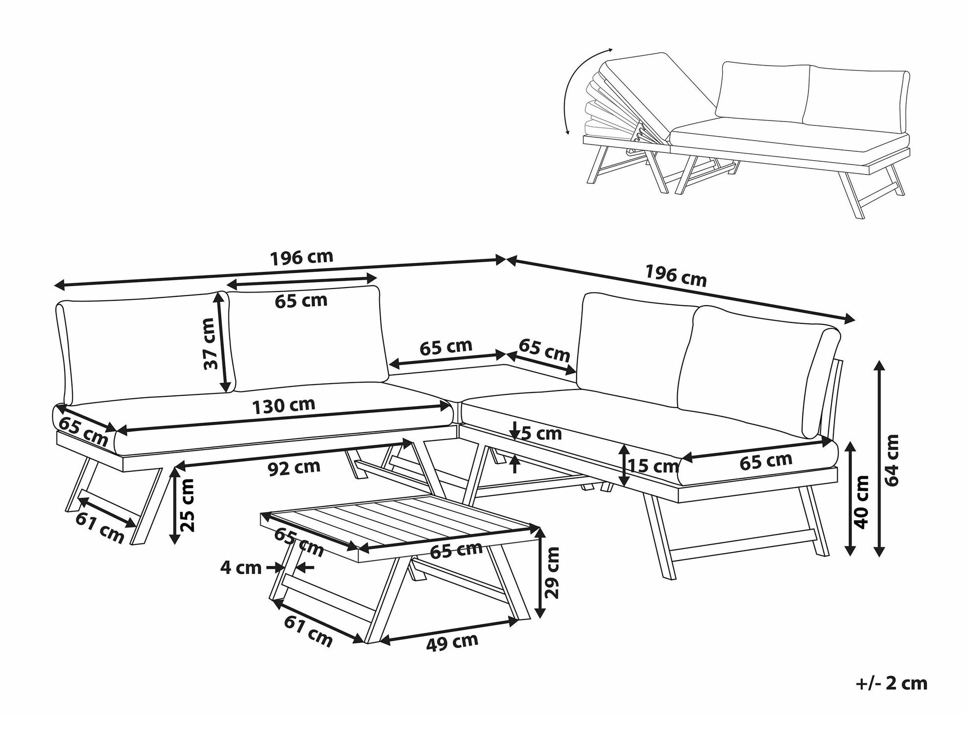 Set vrtnog namještaja Berwyn 1960 (Bijela)