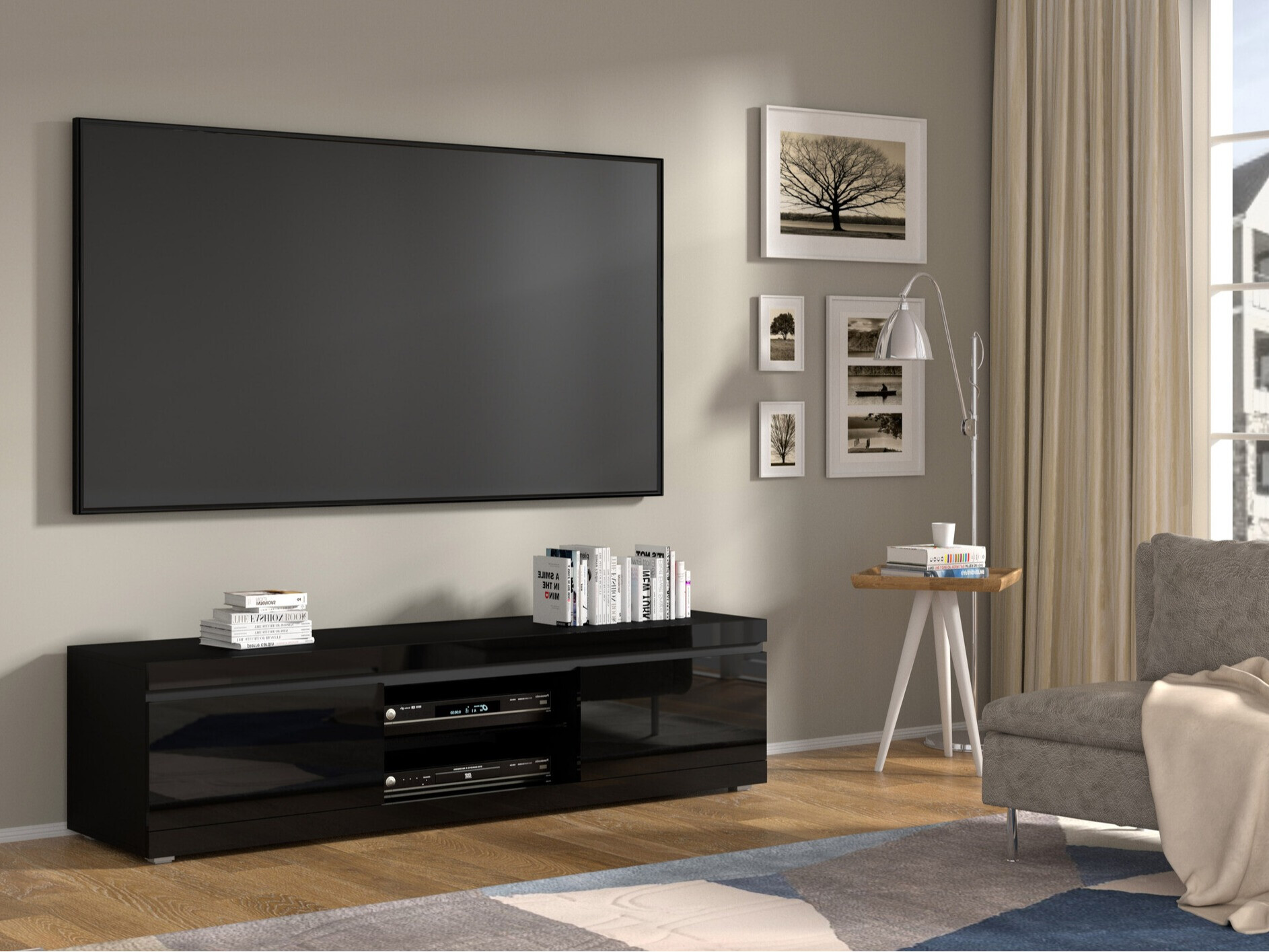 TV stol Buffalo 163 (Crna)