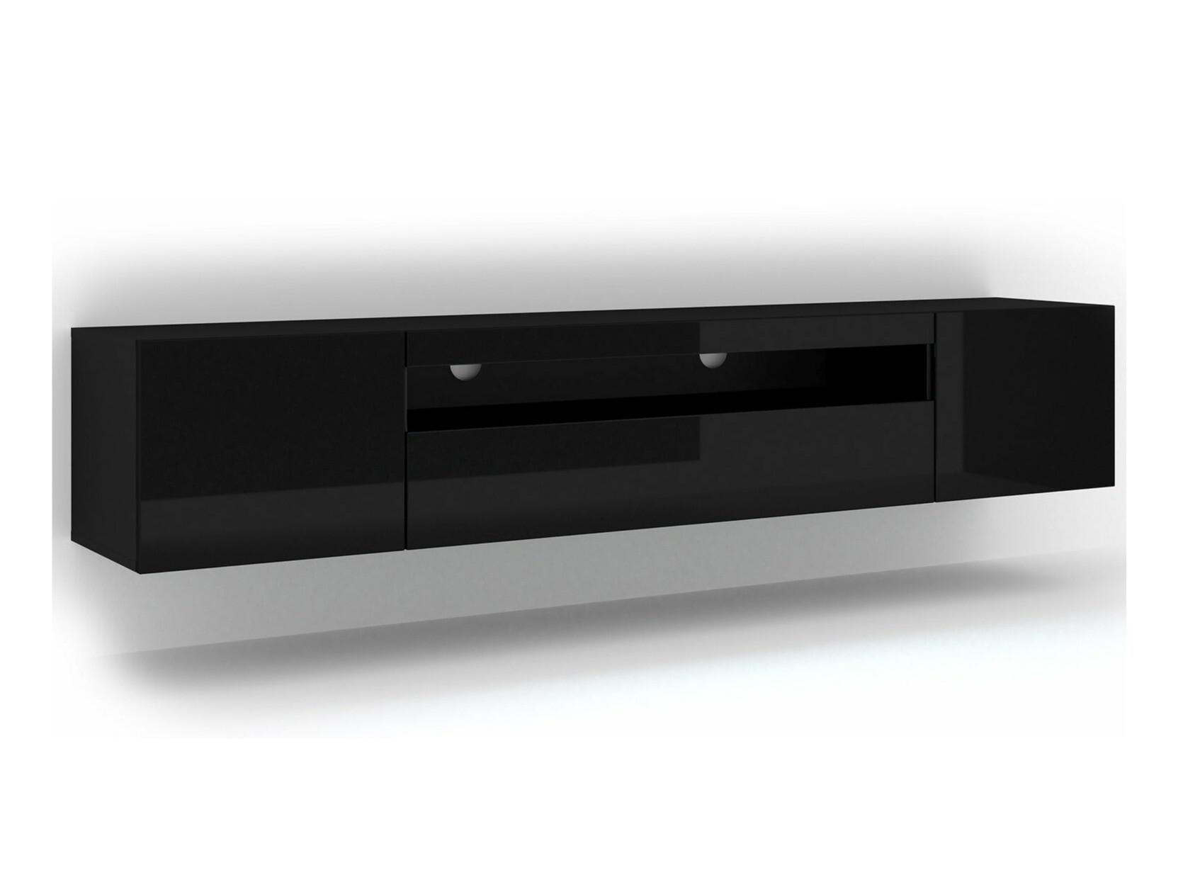 TV stol Morteo 104 (Crna + Sjajno crna)