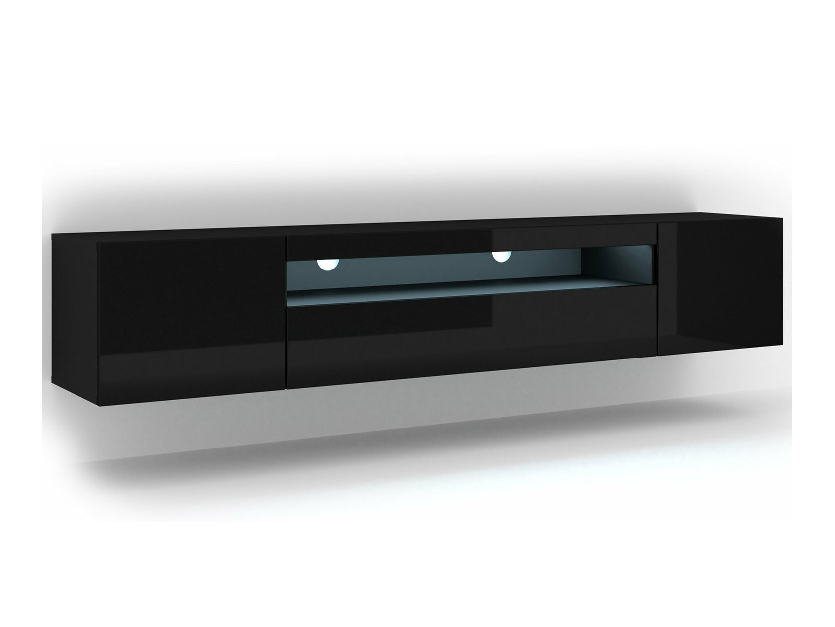 TV stol Morteo 104 (Crna + Sjajno crna)