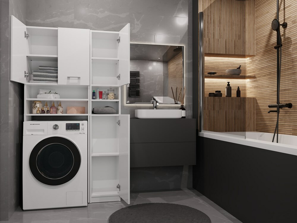 Kupaonska polica Mandeville 128 (Bijela)