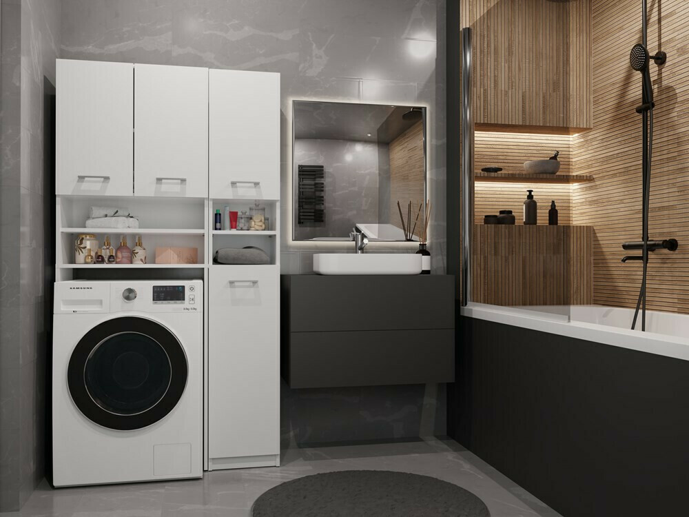 Kupaonska polica Mandeville 128 (Bijela)