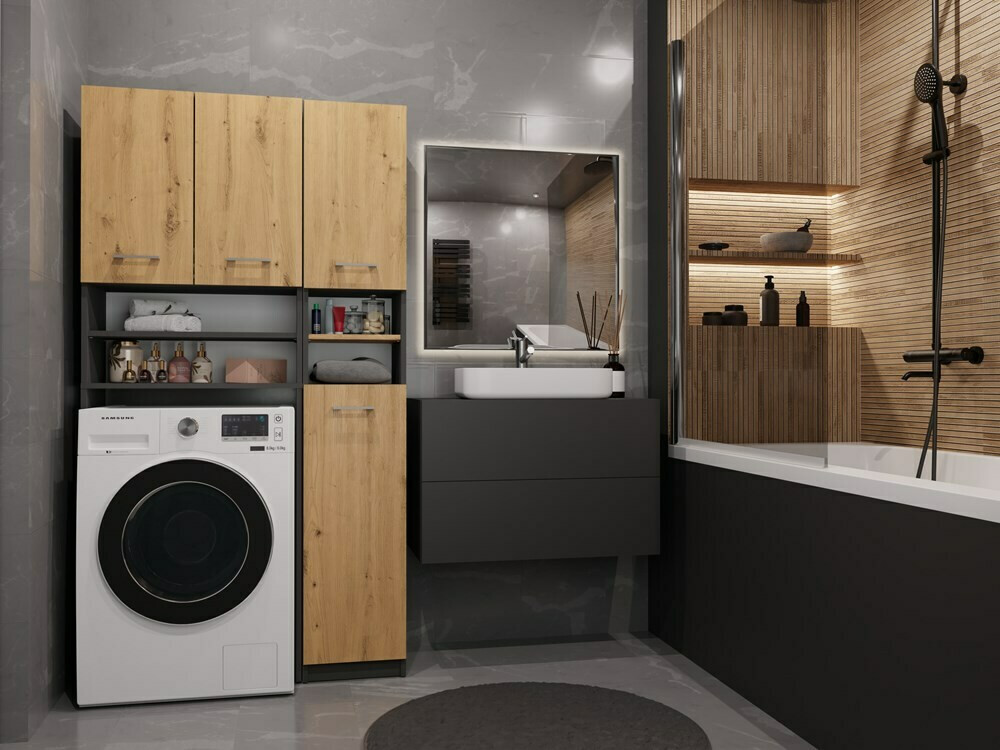 Kupaonska polica Mandeville 128 (Hrast Artisan)