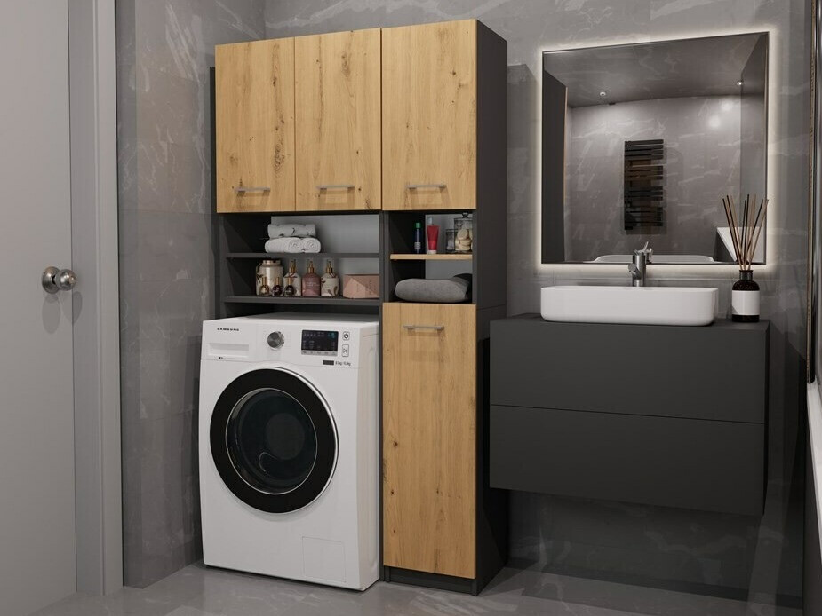 Kupaonska polica Mandeville 128 (Hrast Artisan)