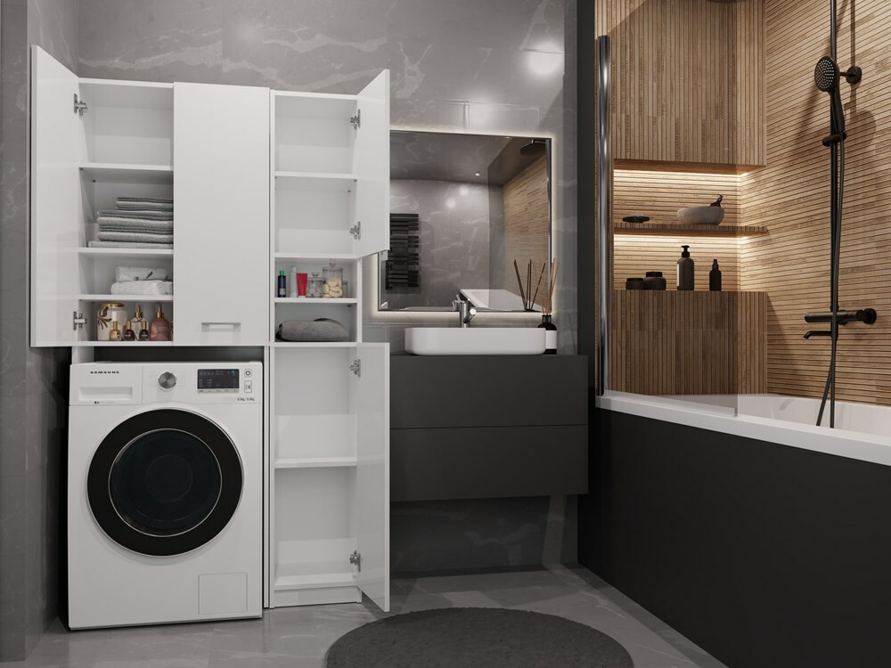 Kupaonska polica Mandeville 130 (Bijela)